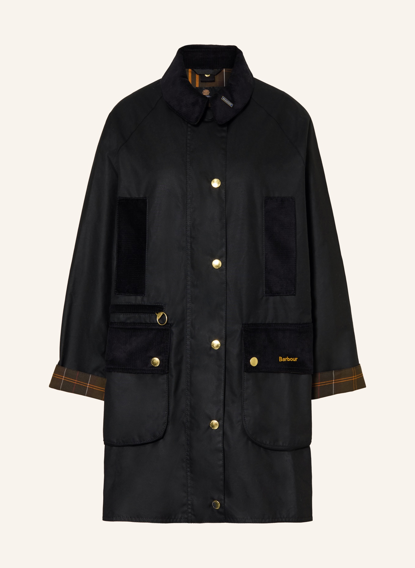Barbour Parka ICON: SCHWARZ / ORANGE / DUNKELGRÜN