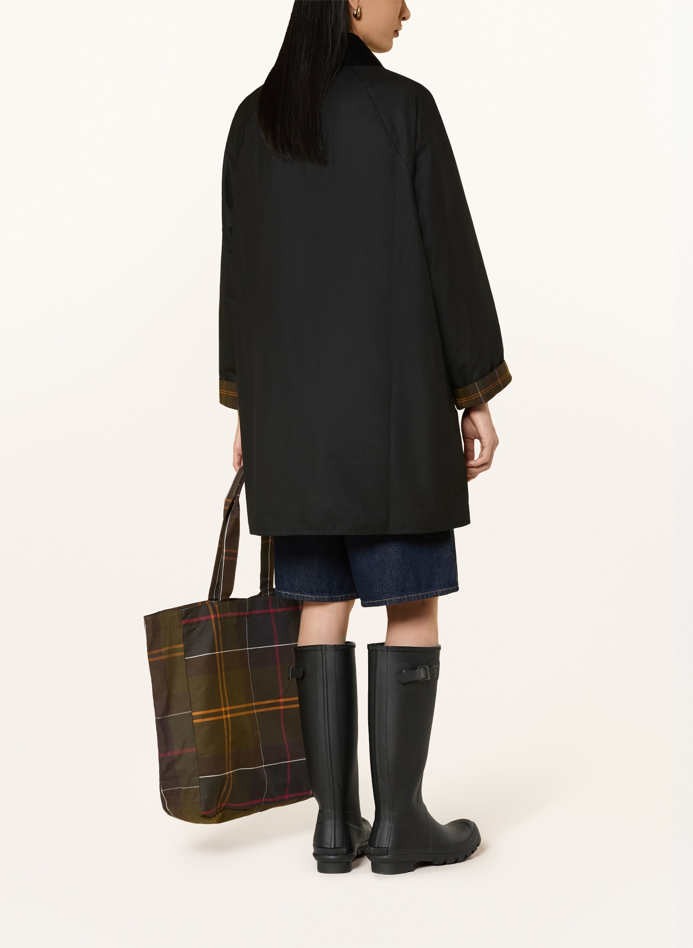 Barbour Parka ICON: SCHWARZ / ORANGE / DUNKELGRÜN