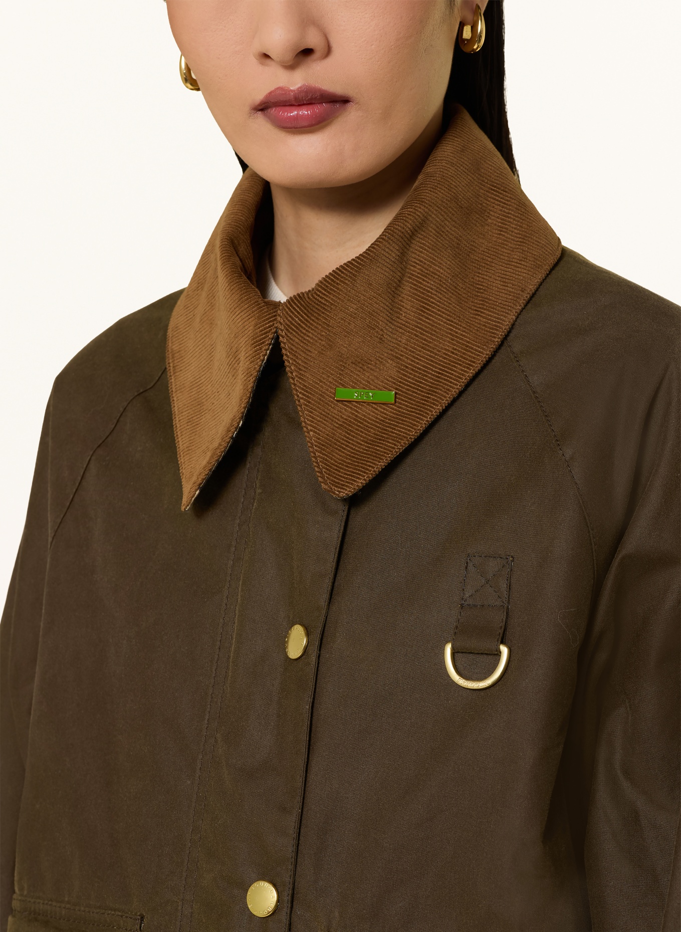 Barbour Fieldjacket ICONS SPEY: MARRON FONCÉ / COGNAC