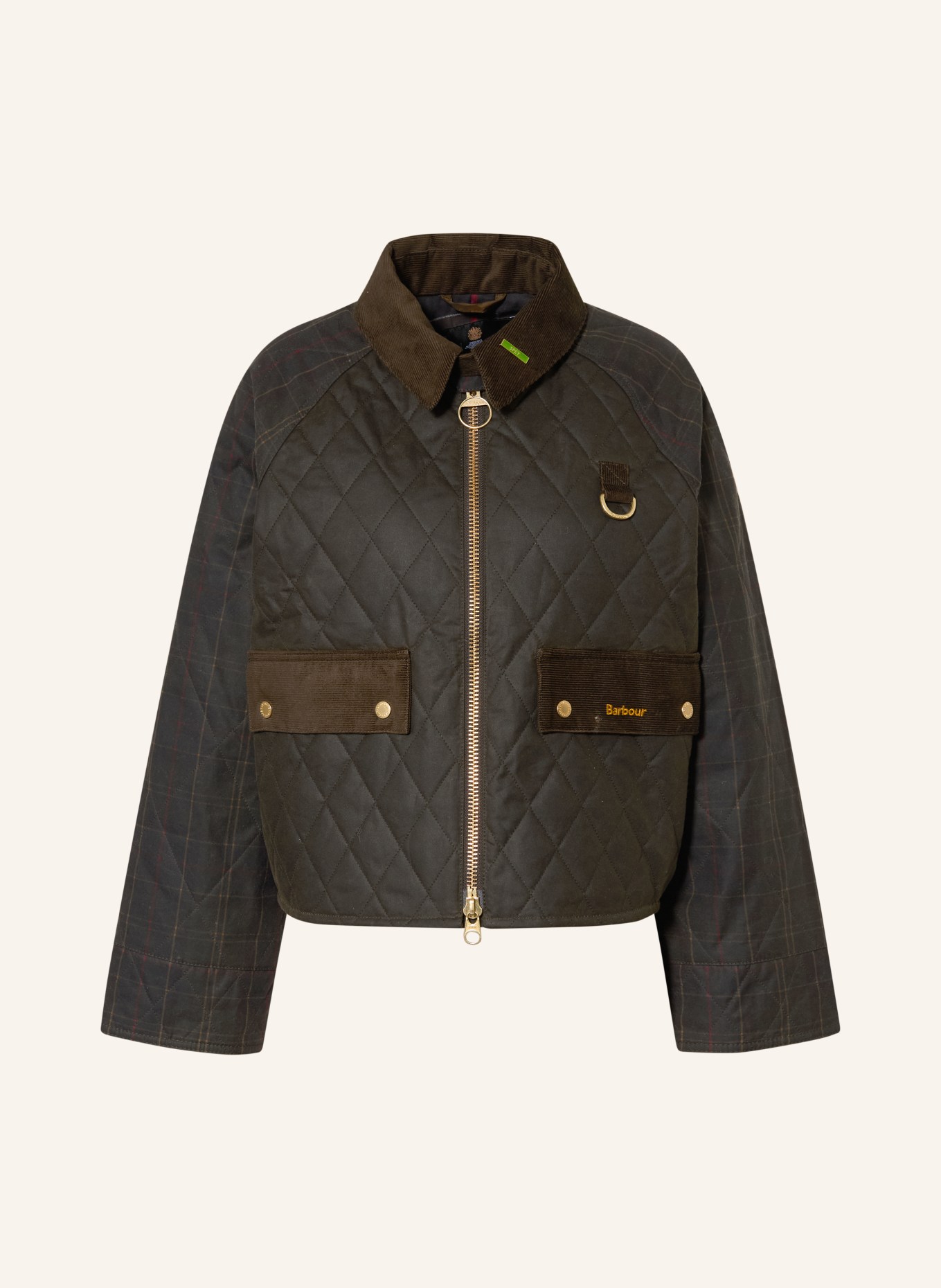 Barbour TR QUILT SPEY Jacket: OLIVE / RED / DARK BLUE