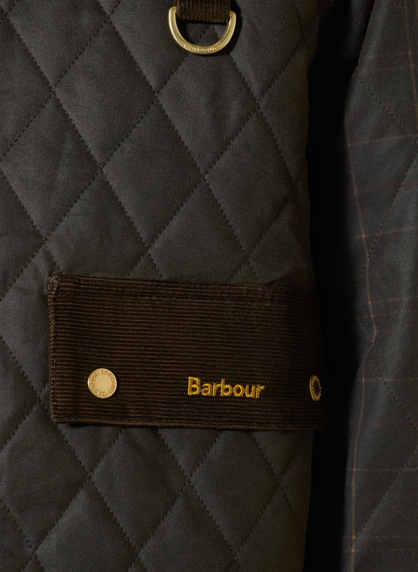 Barbour TR QUILT SPEY Jacket: OLIVE / RED / DARK BLUE
