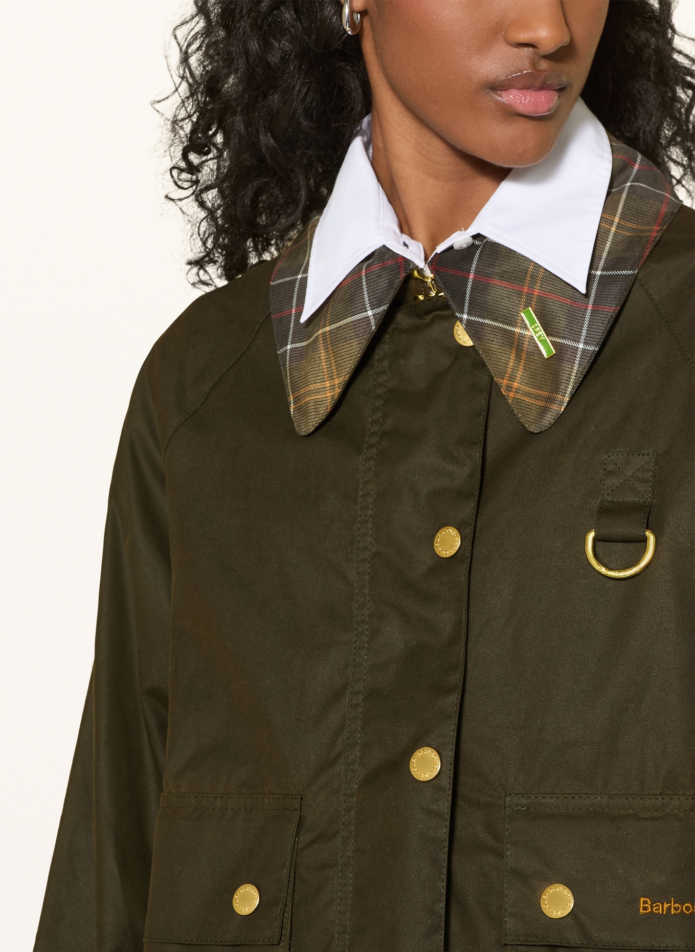 Barbour ICONS SPEY Jacket: KHAKI / RED / DARK YELLOW