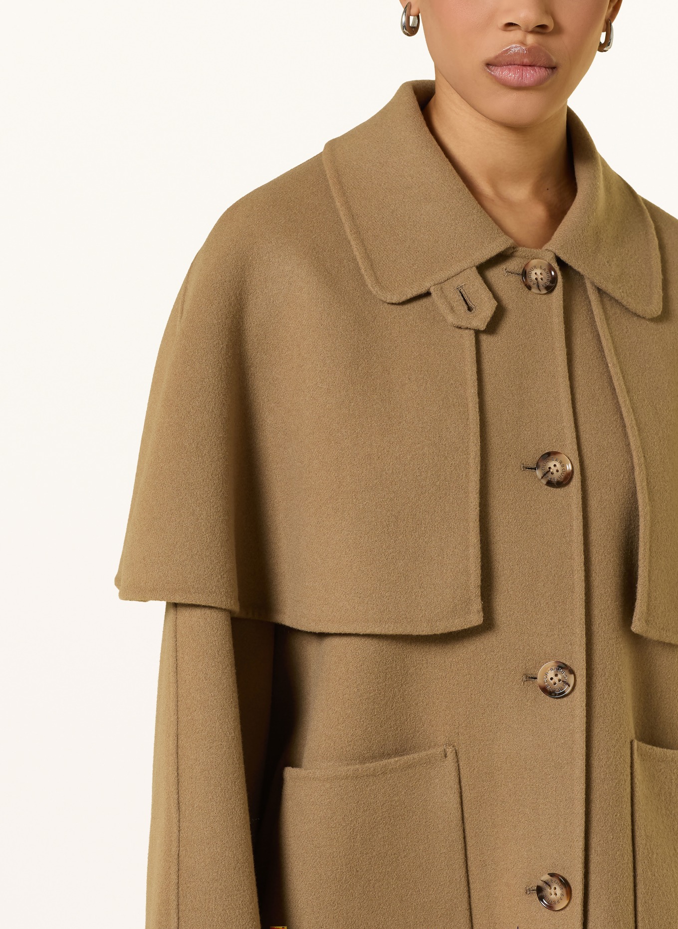 Barbour AGGY-jas met afneembare cape: CAMEL