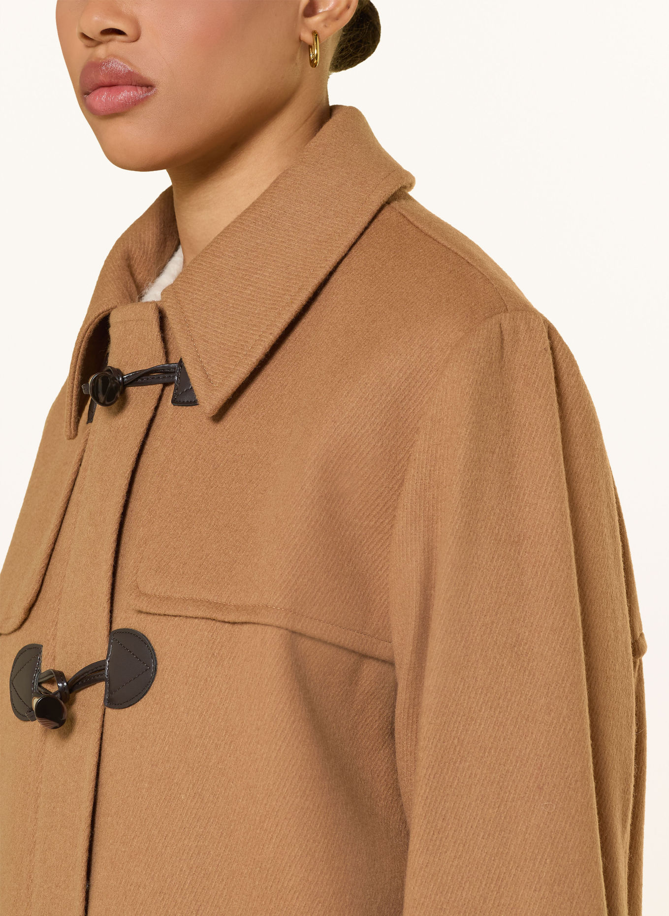 Barbour Duffle-coat MELODY avec capuche amovible: CHAMEAU / NOIR