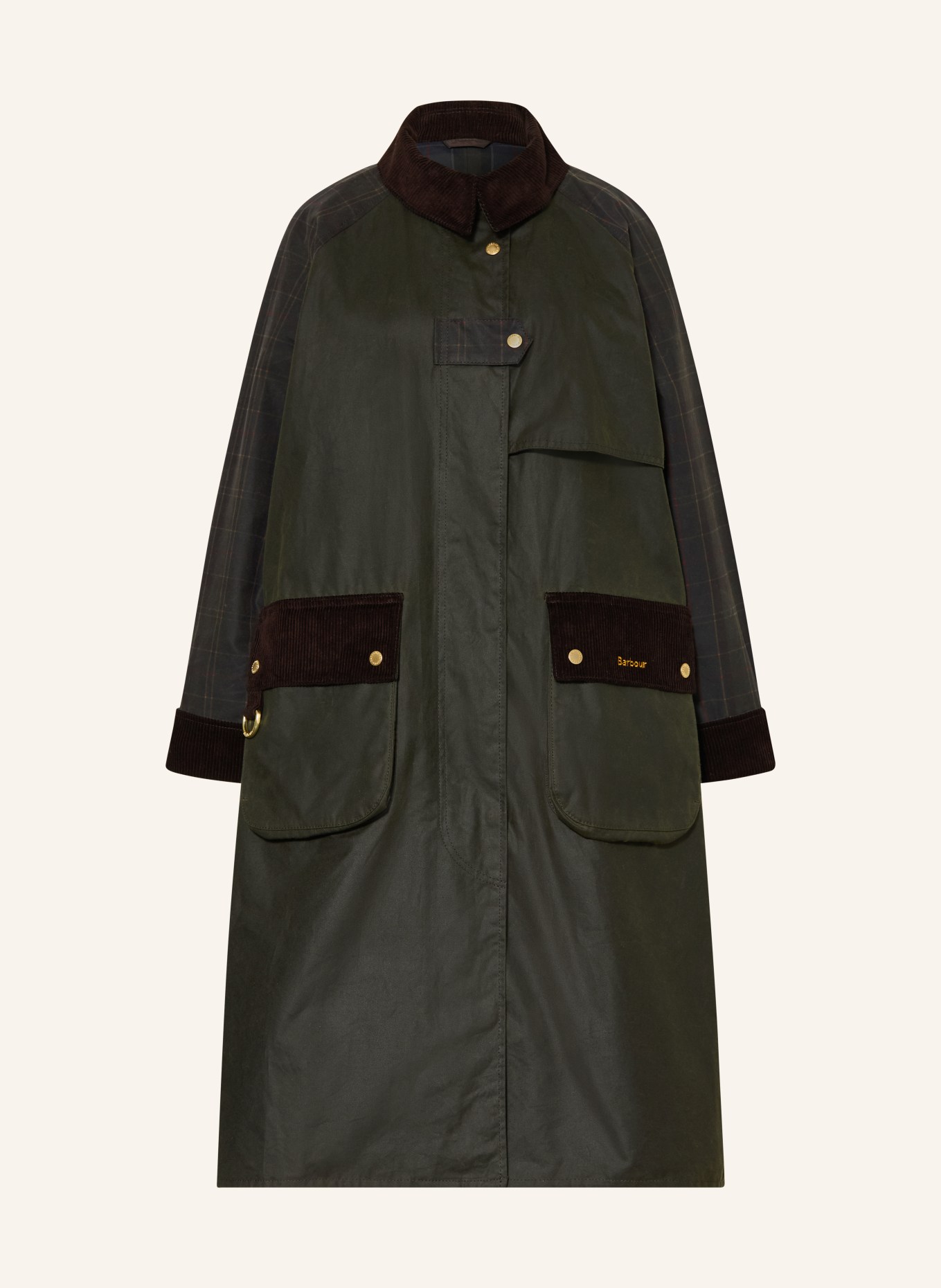 Barbour Jas CHECK KIRKLEES: DONKERGROEN / MARRON FONCÉ / DONKERBLAUW