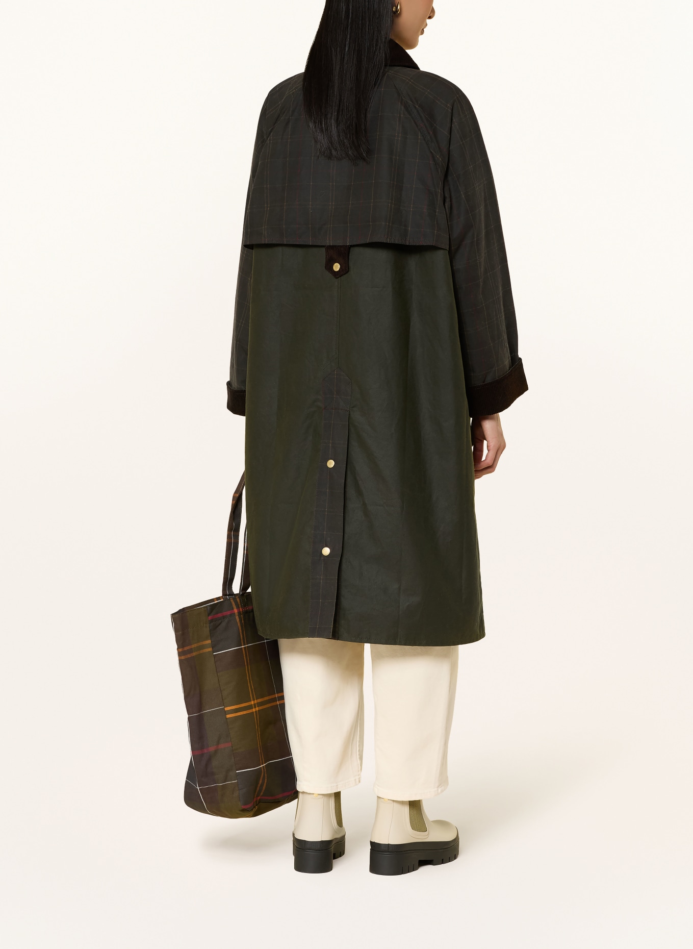 Barbour Jas CHECK KIRKLEES: DONKERGROEN / MARRON FONCÉ / DONKERBLAUW