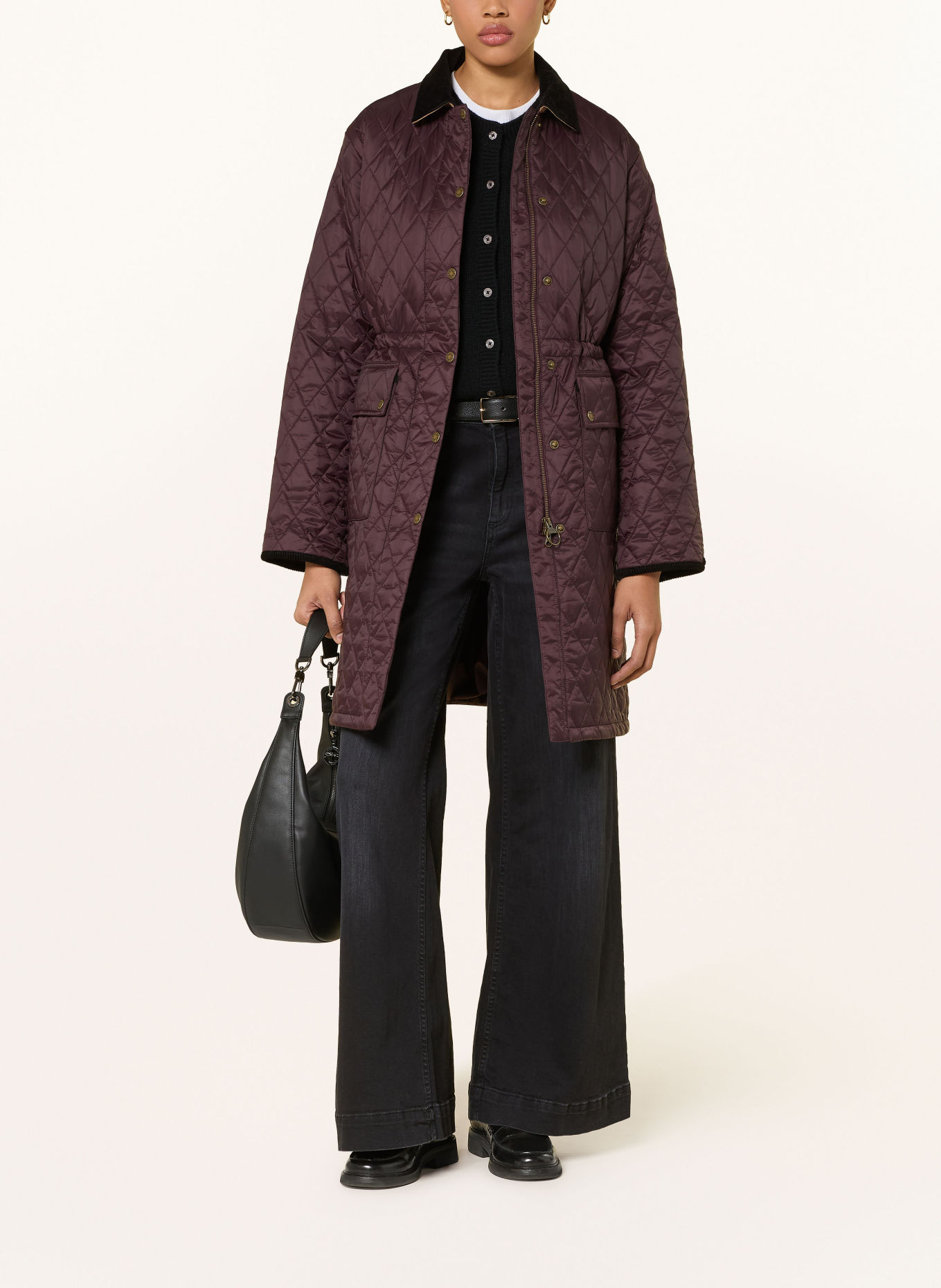 Barbour Gewatteerde jas ROSAMUND QUILT: MARRON FONCÉ / ZWART