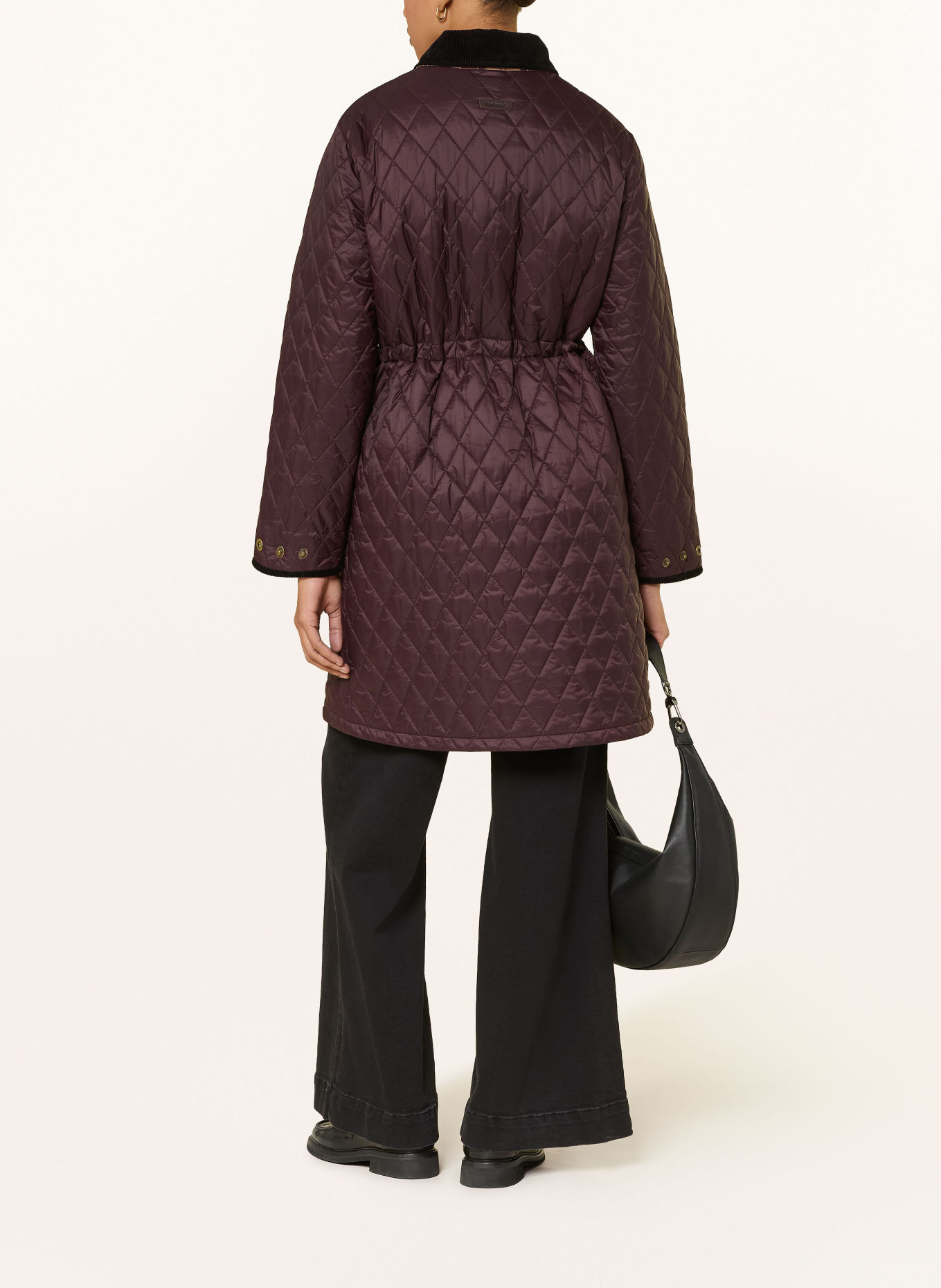 Barbour Gewatteerde jas ROSAMUND QUILT: MARRON FONCÉ / ZWART