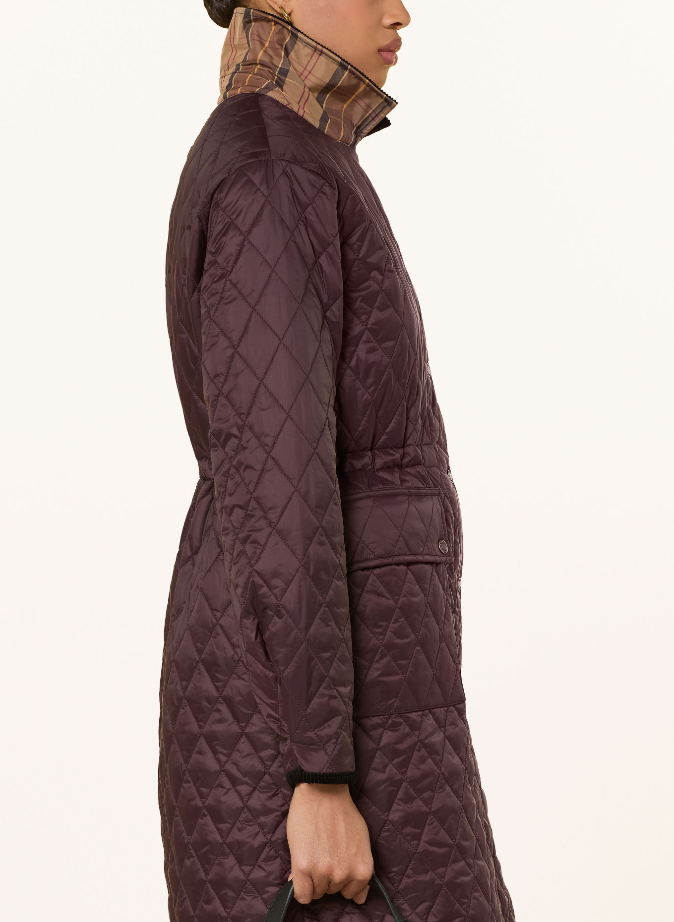 Barbour Gewatteerde jas ROSAMUND QUILT: MARRON FONCÉ / ZWART