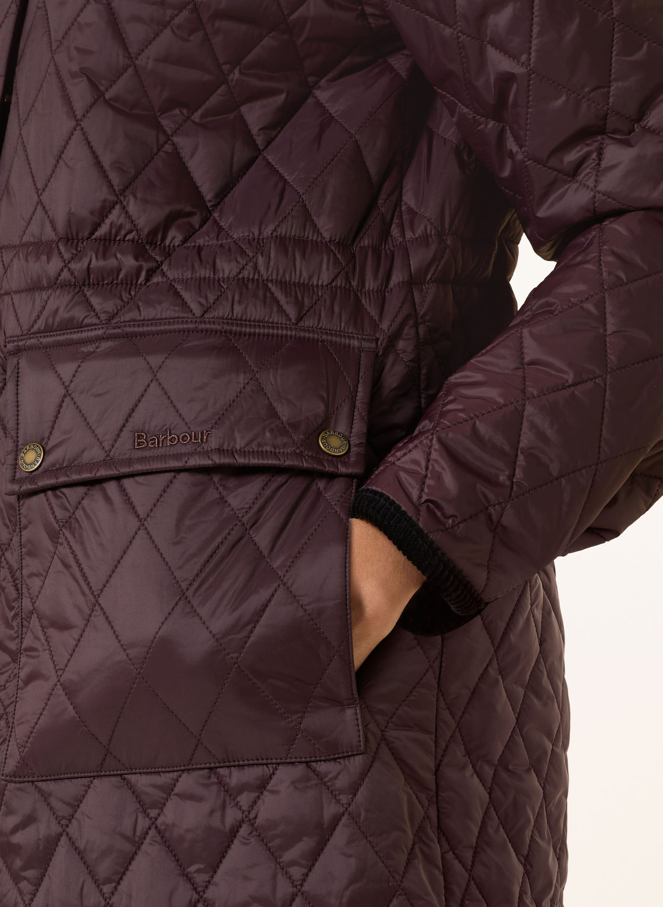 Barbour Gewatteerde jas ROSAMUND QUILT: MARRON FONCÉ / ZWART