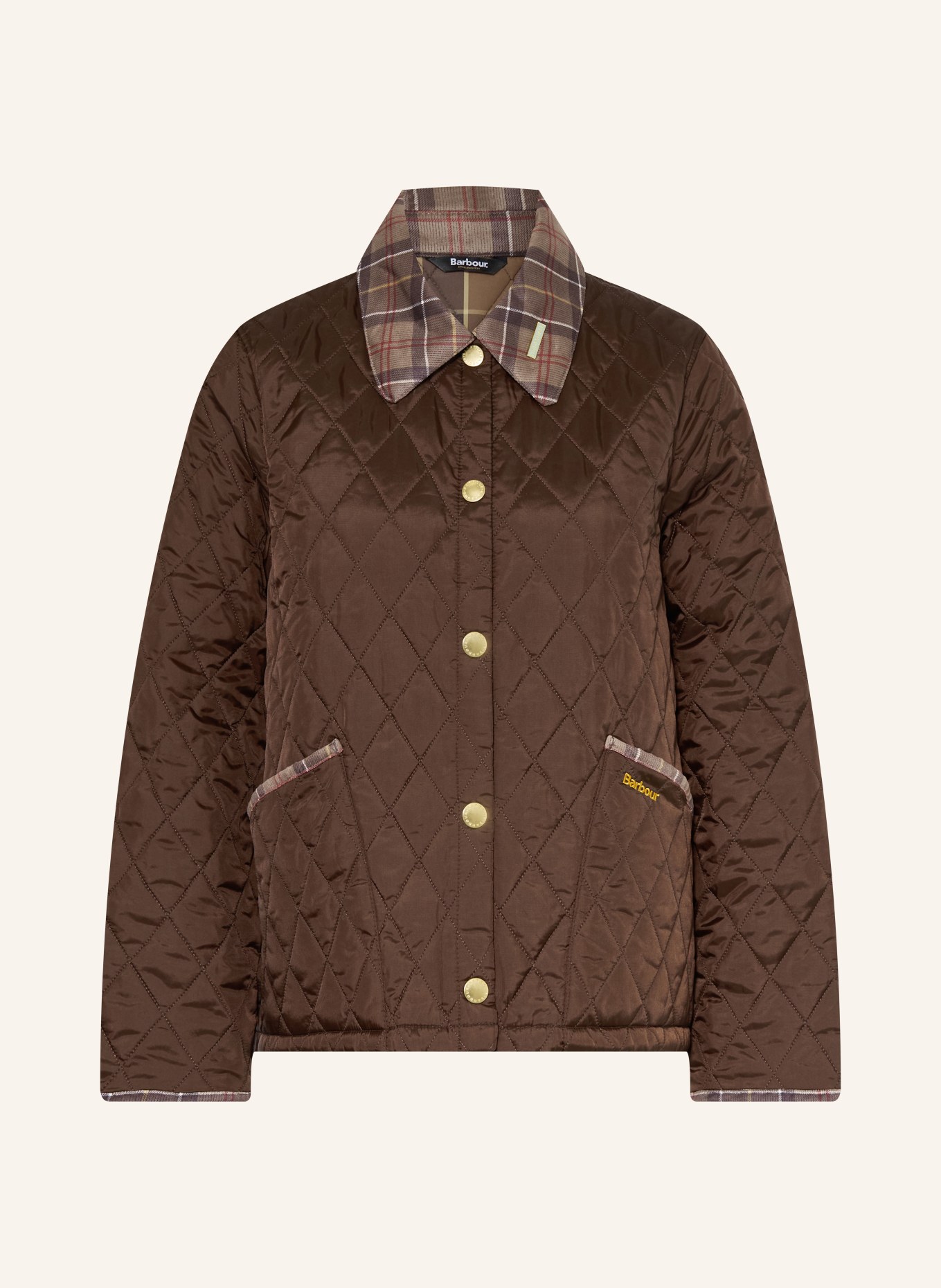 Barbour Gewatteerd jack: MARRON FONCÉ / CAMEL / ROOD