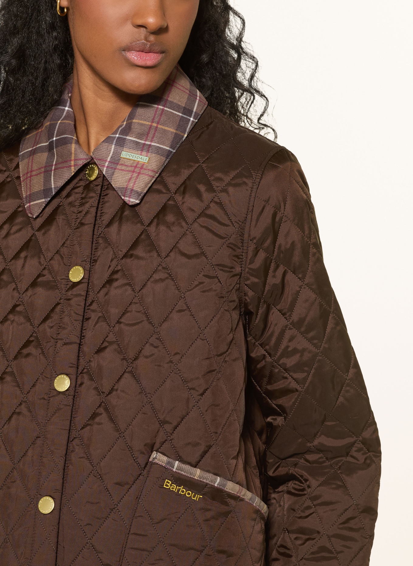 Barbour Gewatteerd jack: MARRON FONCÉ / CAMEL / ROOD