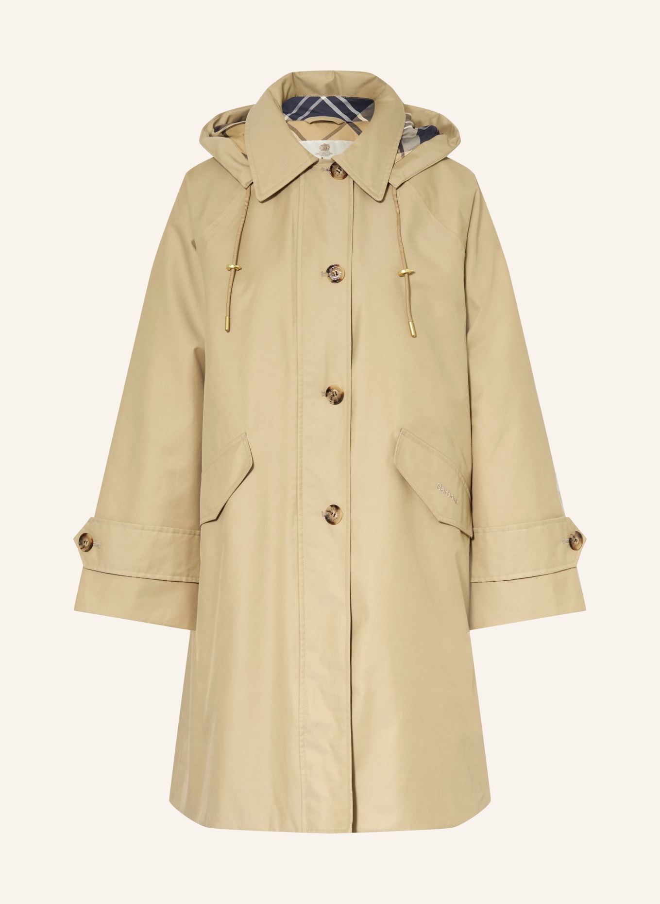Barbour HARLEIGH coat with detachable hood: CAMEL