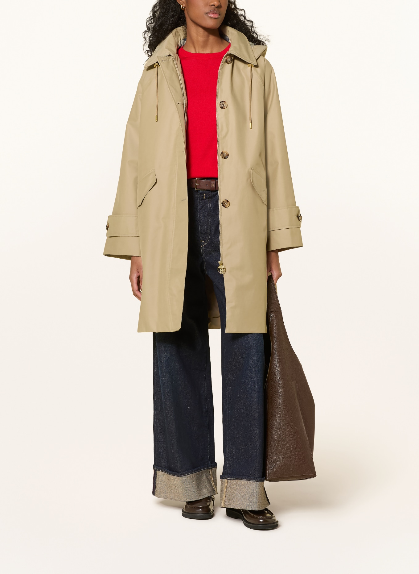 Barbour HARLEIGH coat with detachable hood: CAMEL