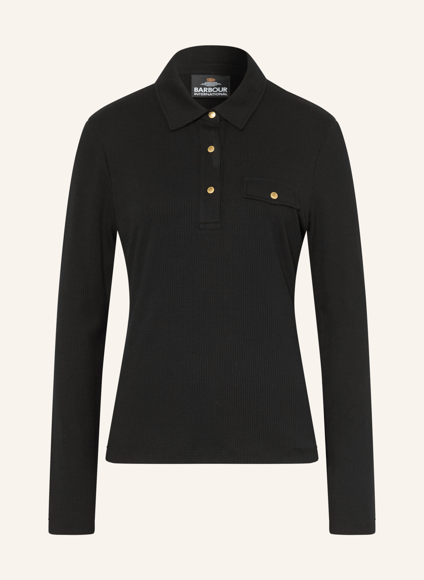 BARBOUR INTERNATIONAL Jersey-poloshirt RAMONA: ZWART