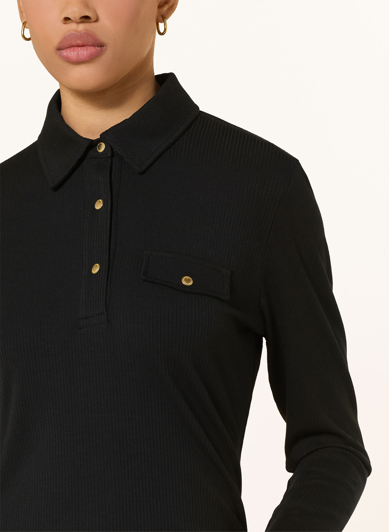 BARBOUR INTERNATIONAL Jersey-poloshirt RAMONA: ZWART