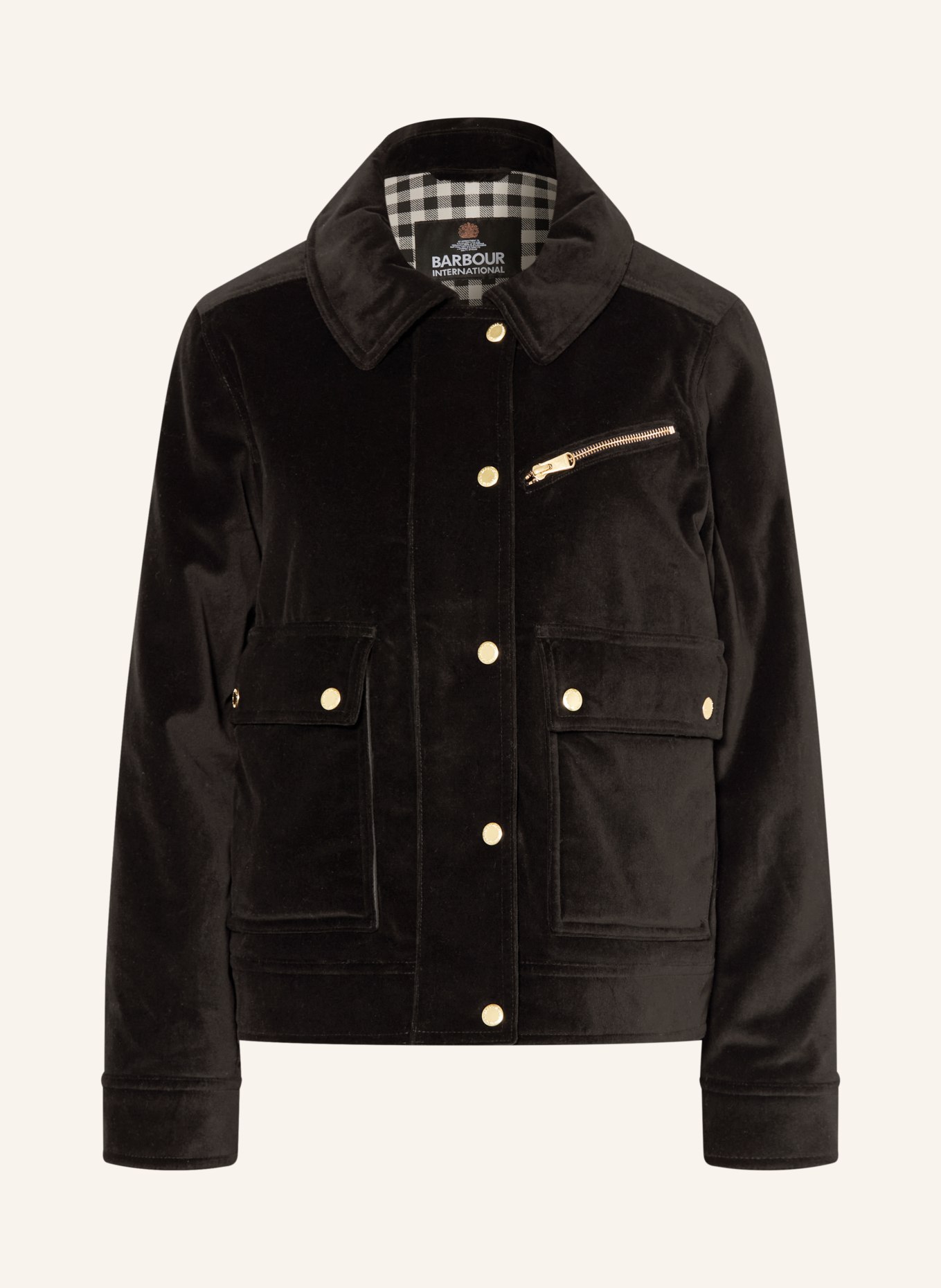 BARBOUR INTERNATIONAL Fieldjacket HANSON aus Samt: SCHWARZ