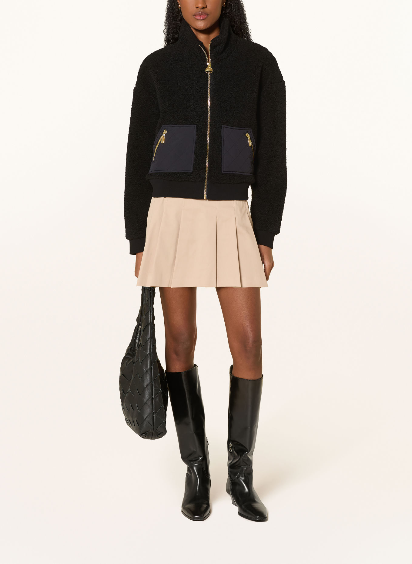 BARBOUR INTERNATIONAL Teddyfell-Jacke GEA: SCHWARZ