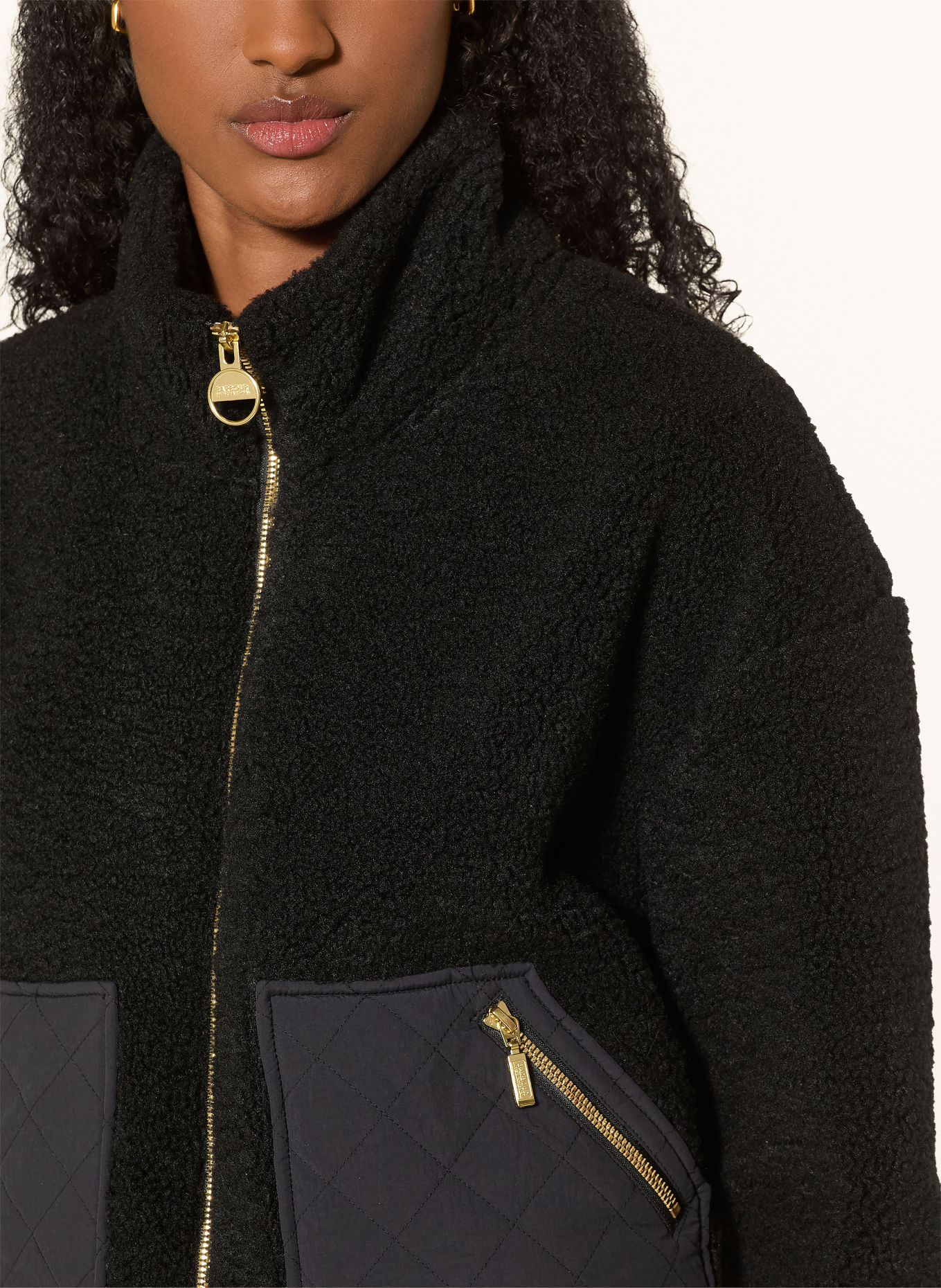 BARBOUR INTERNATIONAL Teddyfell-Jacke GEA: SCHWARZ