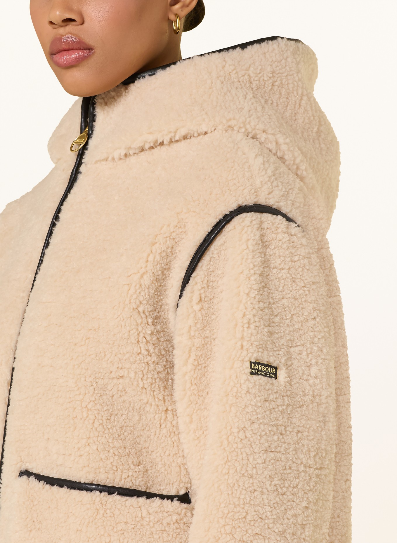 BARBOUR INTERNATIONAL Teddyfell-Jacke RAMONA: ECRU / SCHWARZ