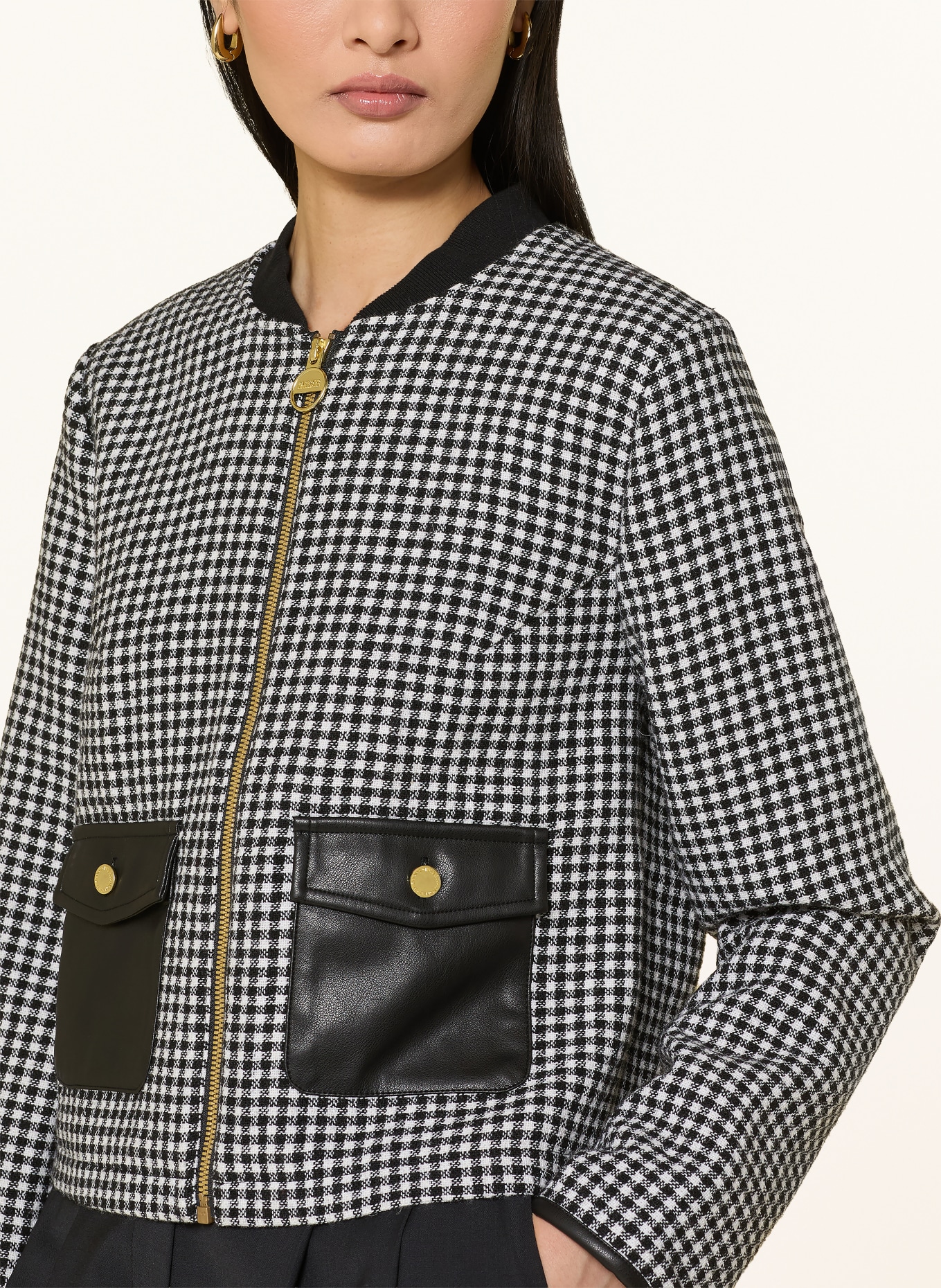 BARBOUR INTERNATIONAL Sako HALINA: ČERNÁ / BÍLÁ