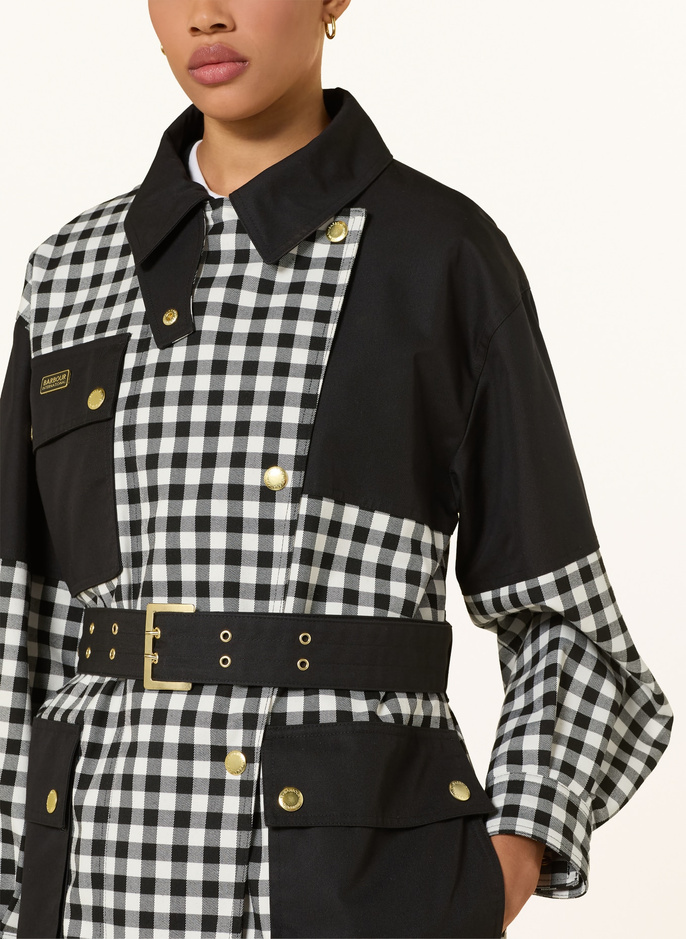 BARBOUR INTERNATIONAL Trenchcoat GEA: ZWART / WIT
