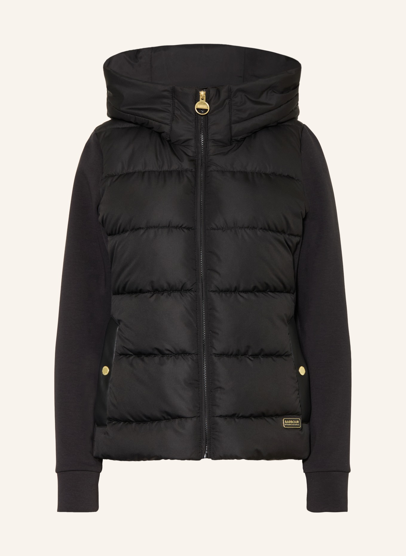 BARBOUR INTERNATIONAL Steppjacke CONWAY im Materialmix: SCHWARZ