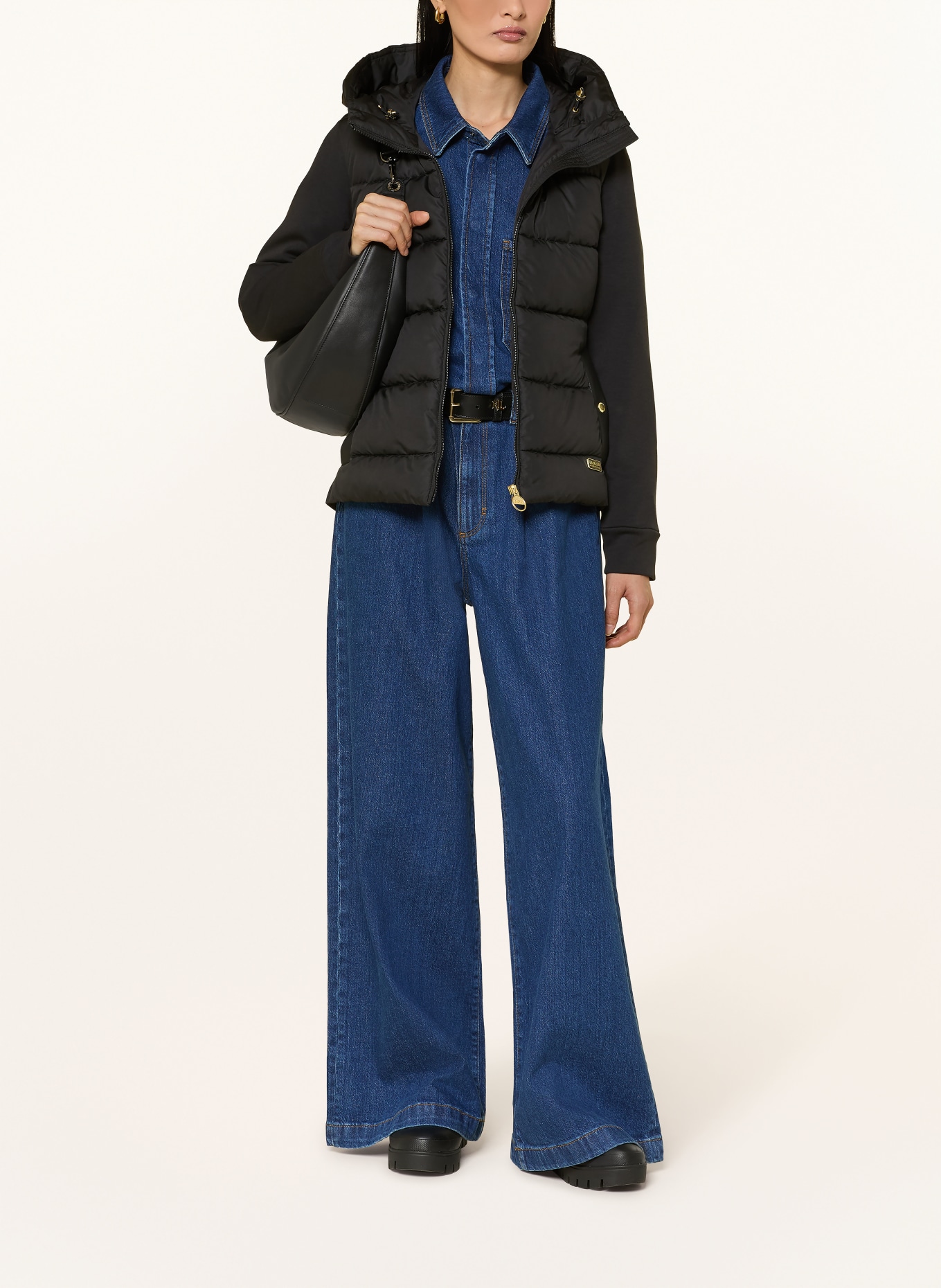 BARBOUR INTERNATIONAL Steppjacke CONWAY im Materialmix: SCHWARZ