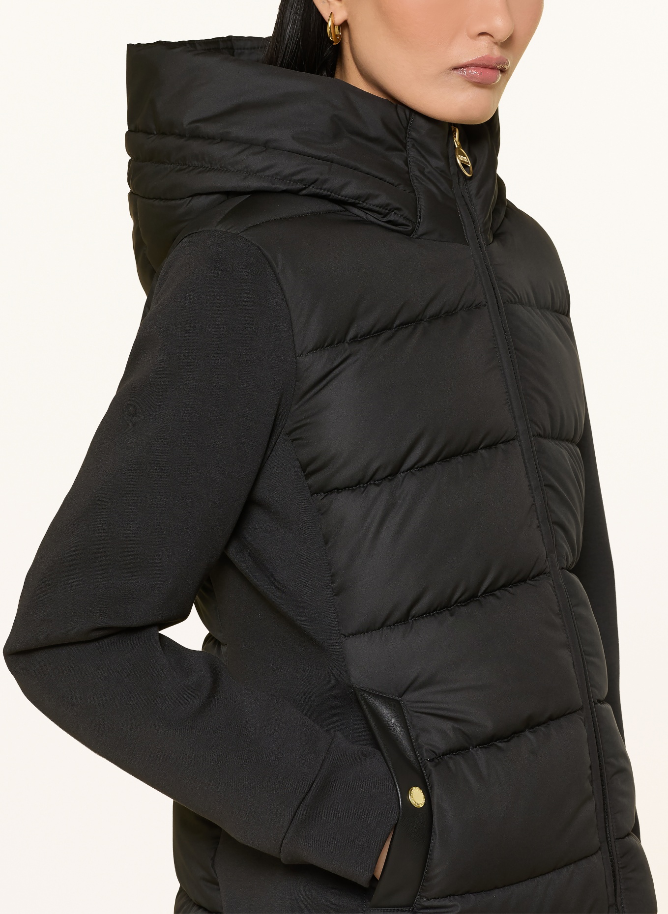 BARBOUR INTERNATIONAL Steppjacke CONWAY im Materialmix: SCHWARZ
