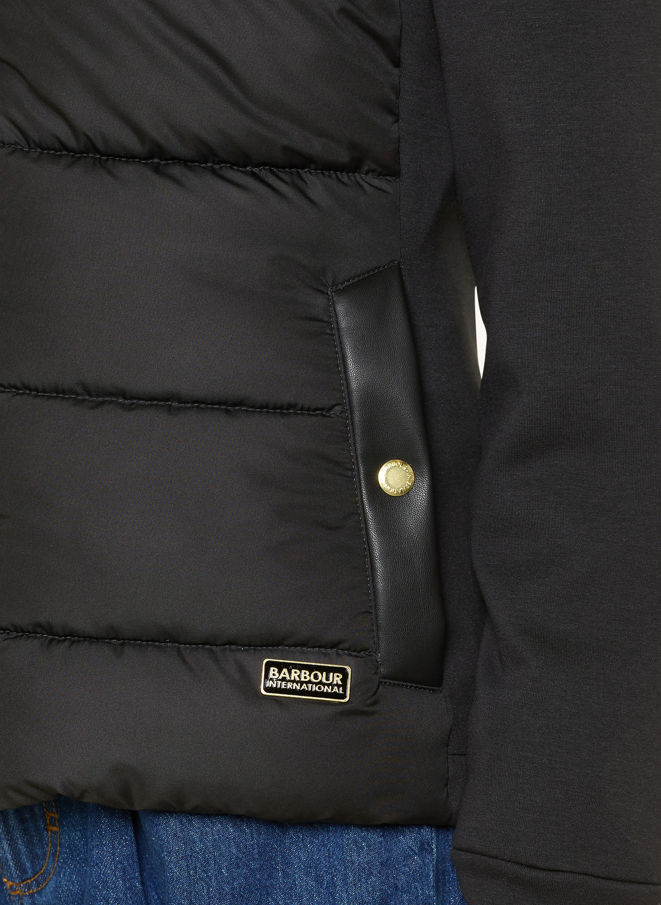 BARBOUR INTERNATIONAL Steppjacke CONWAY im Materialmix: SCHWARZ