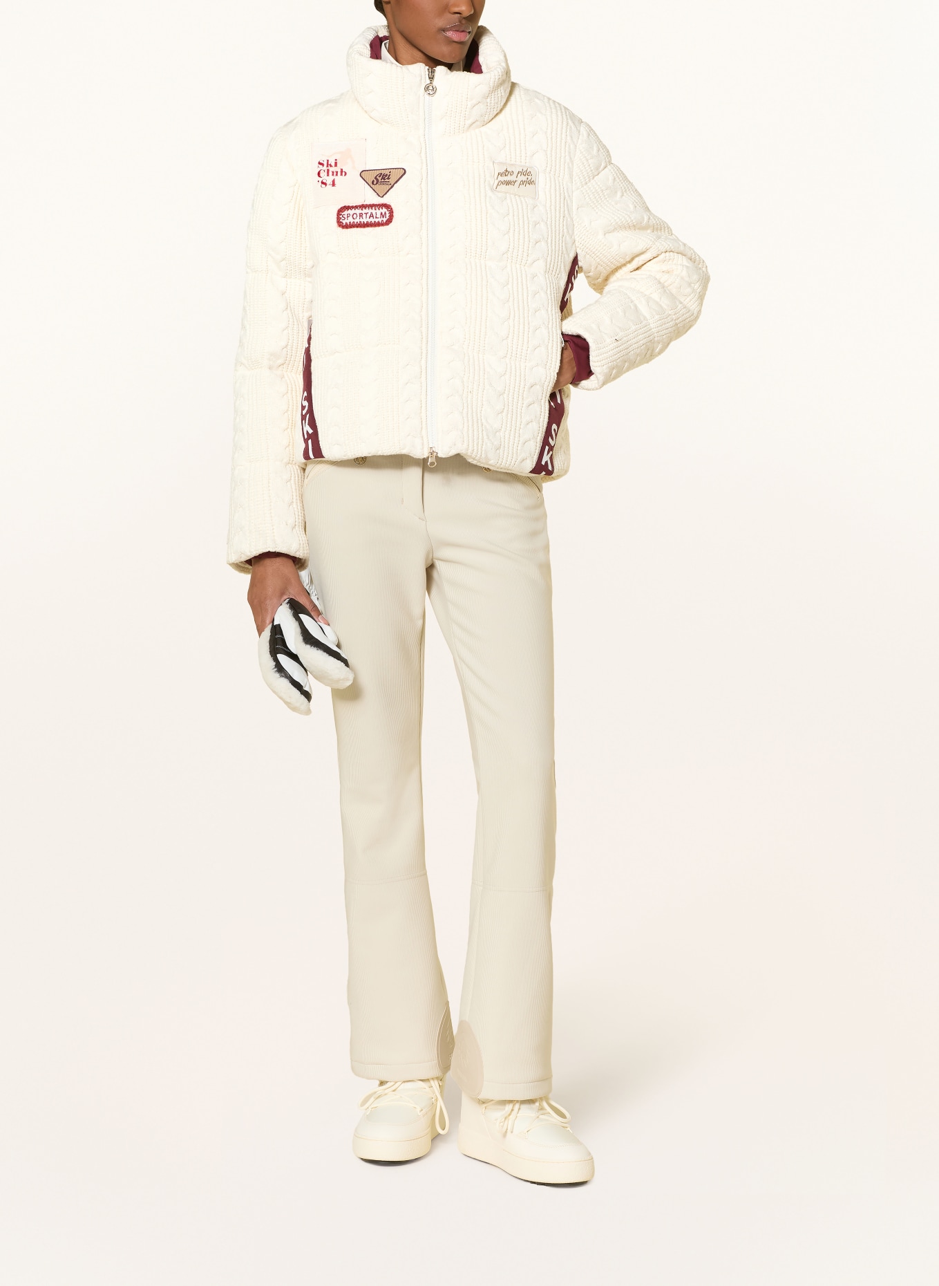 SPORTALM Ski jacket: CREAM / DARK RED