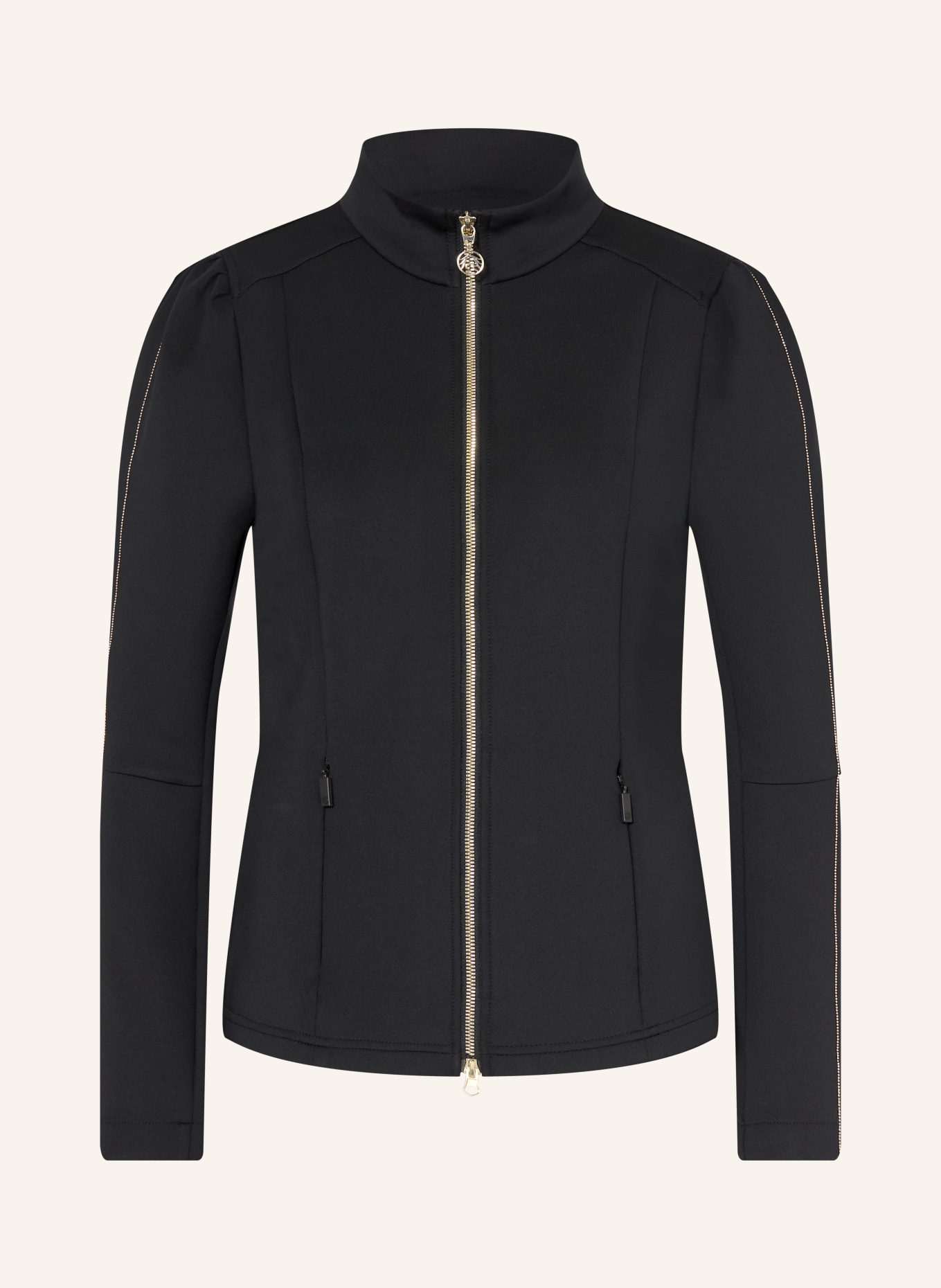 SPORTALM Midlayer-Jacke mit Schmucksteinen: SCHWARZ