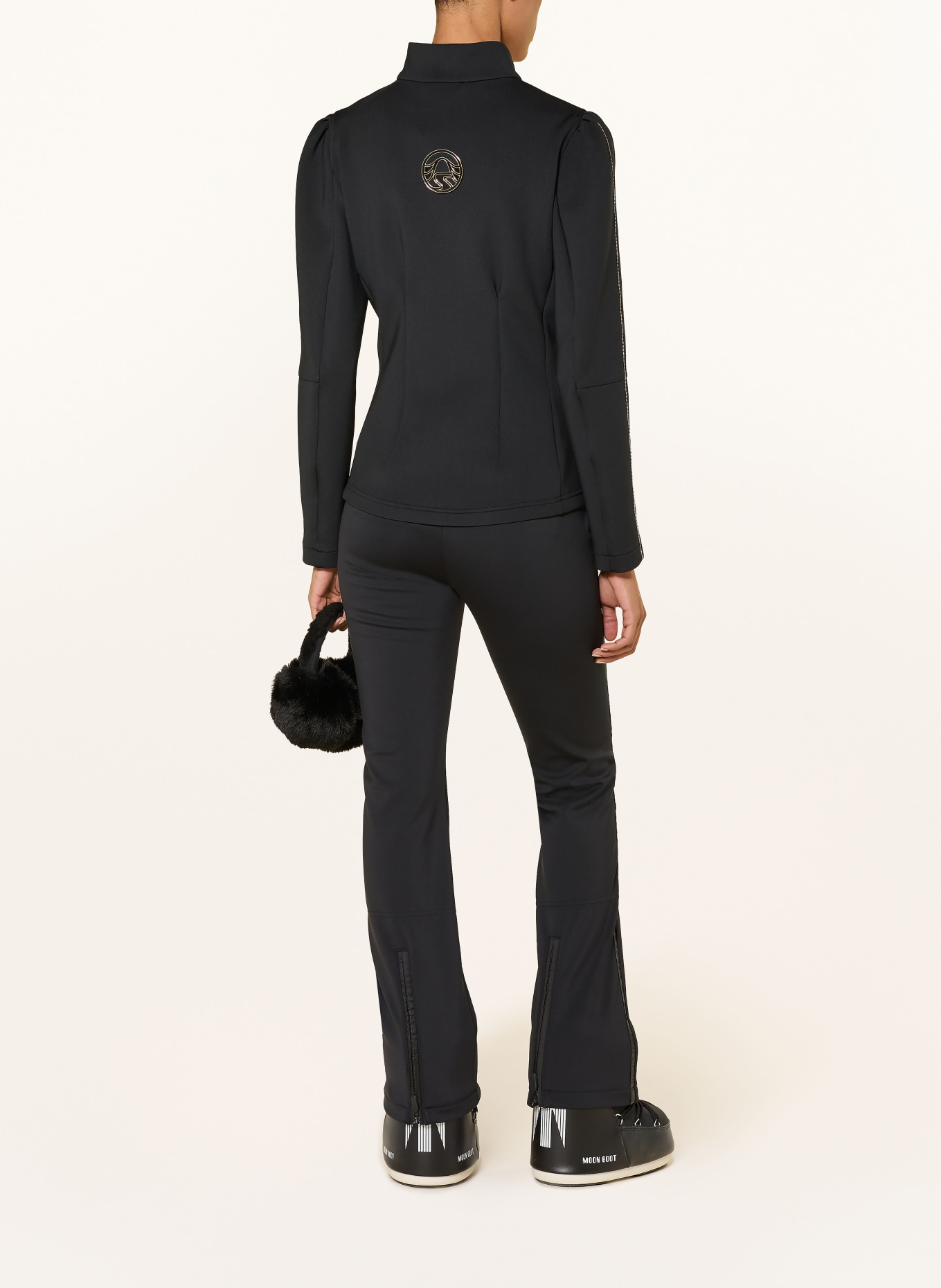 SPORTALM Midlayer-Jacke mit Schmucksteinen: SCHWARZ