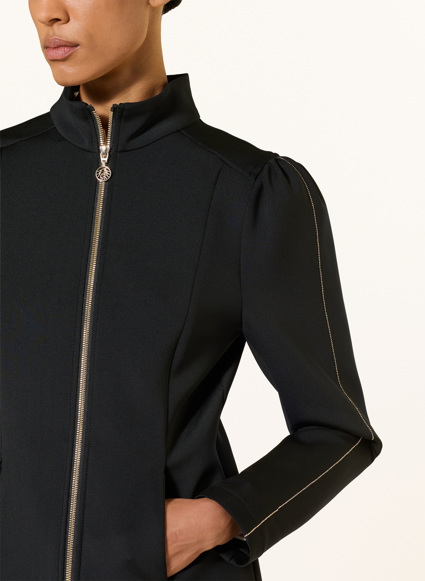 SPORTALM Midlayer-Jacke mit Schmucksteinen: SCHWARZ