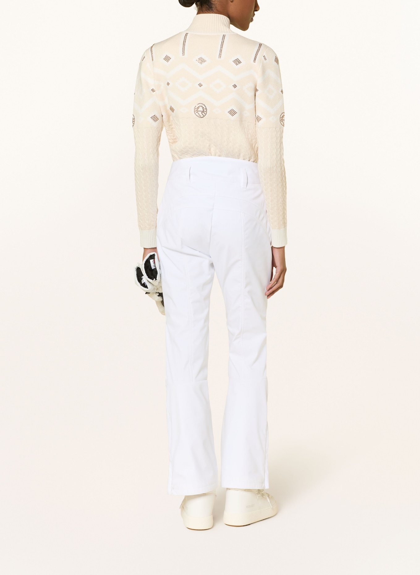 SPORTALM Troyer mit Schmucksteinen: BEIGE / GOLD / CREME