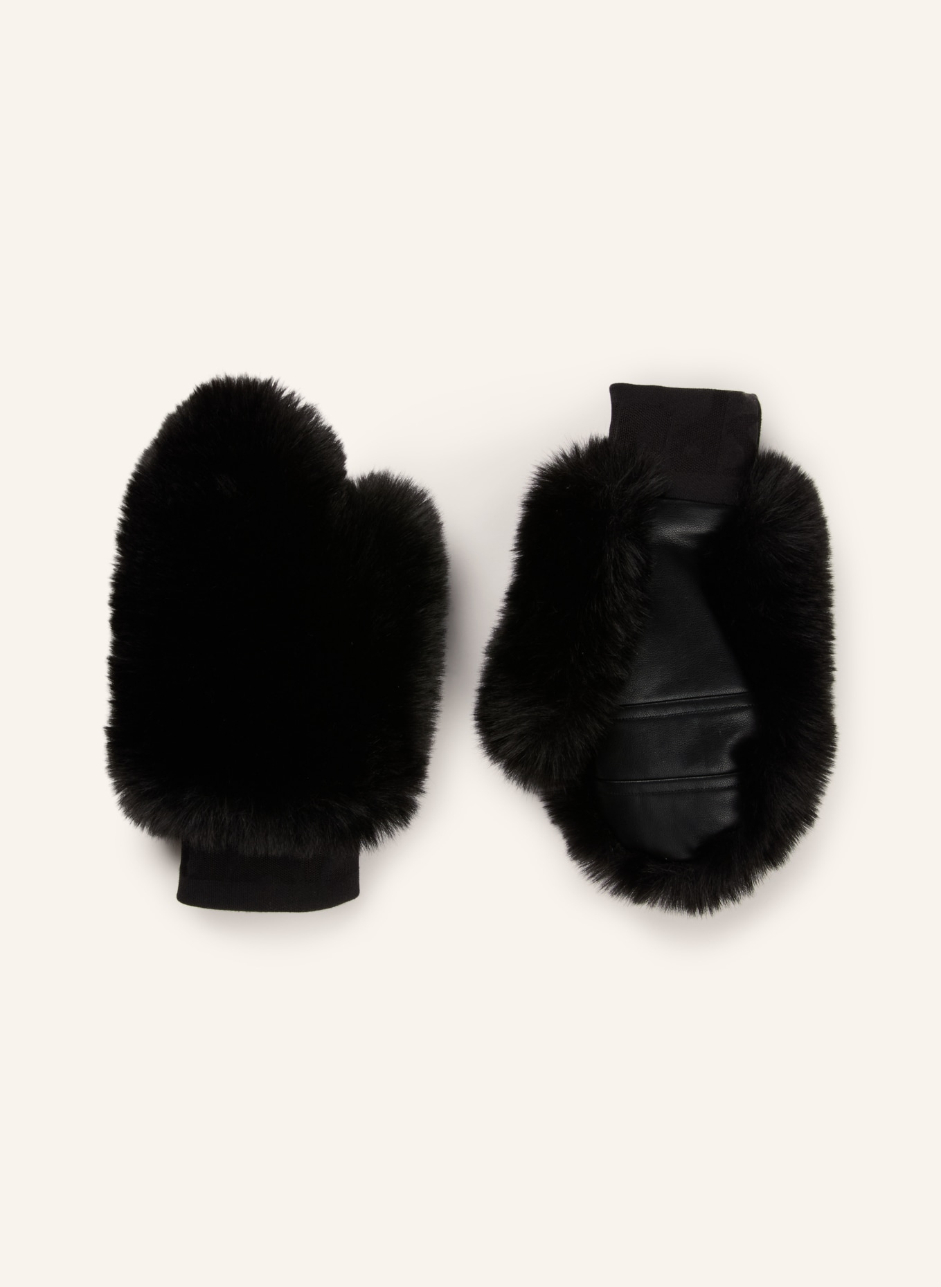 SPORTALM Handschuhe aus Kunstfell: SCHWARZ