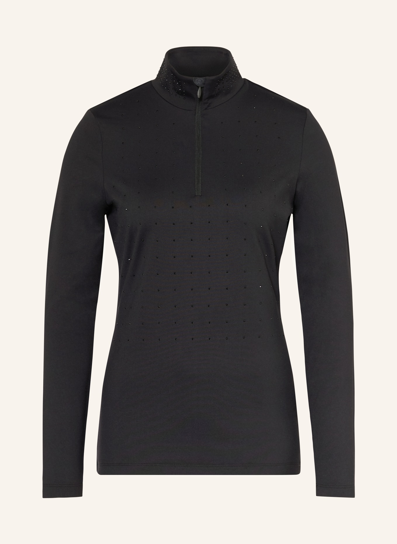 SPORTALM Midlayer mit Schmucksteinen: SCHWARZ