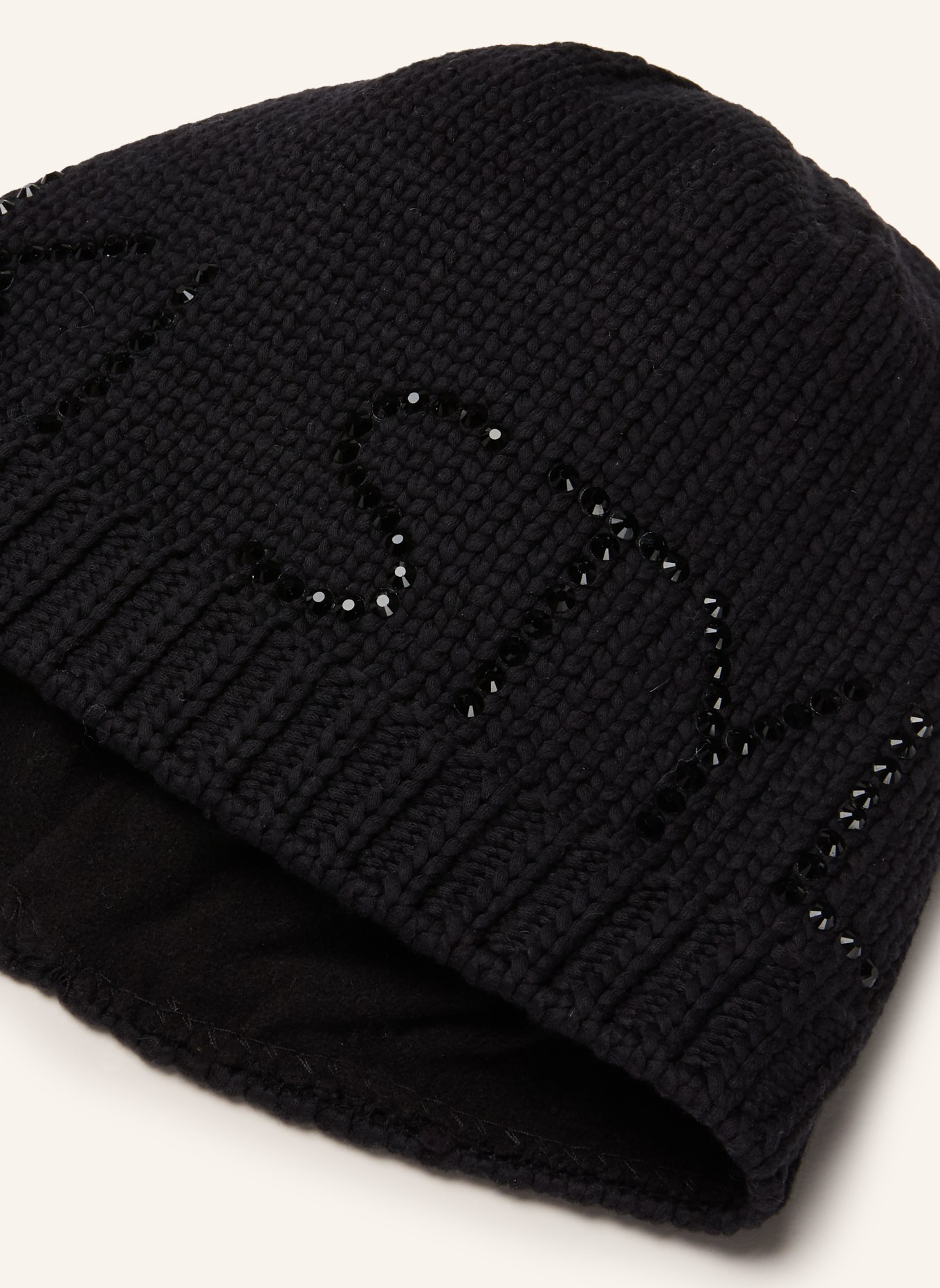 SPORTALM Beanie with rhinestones: BLACK