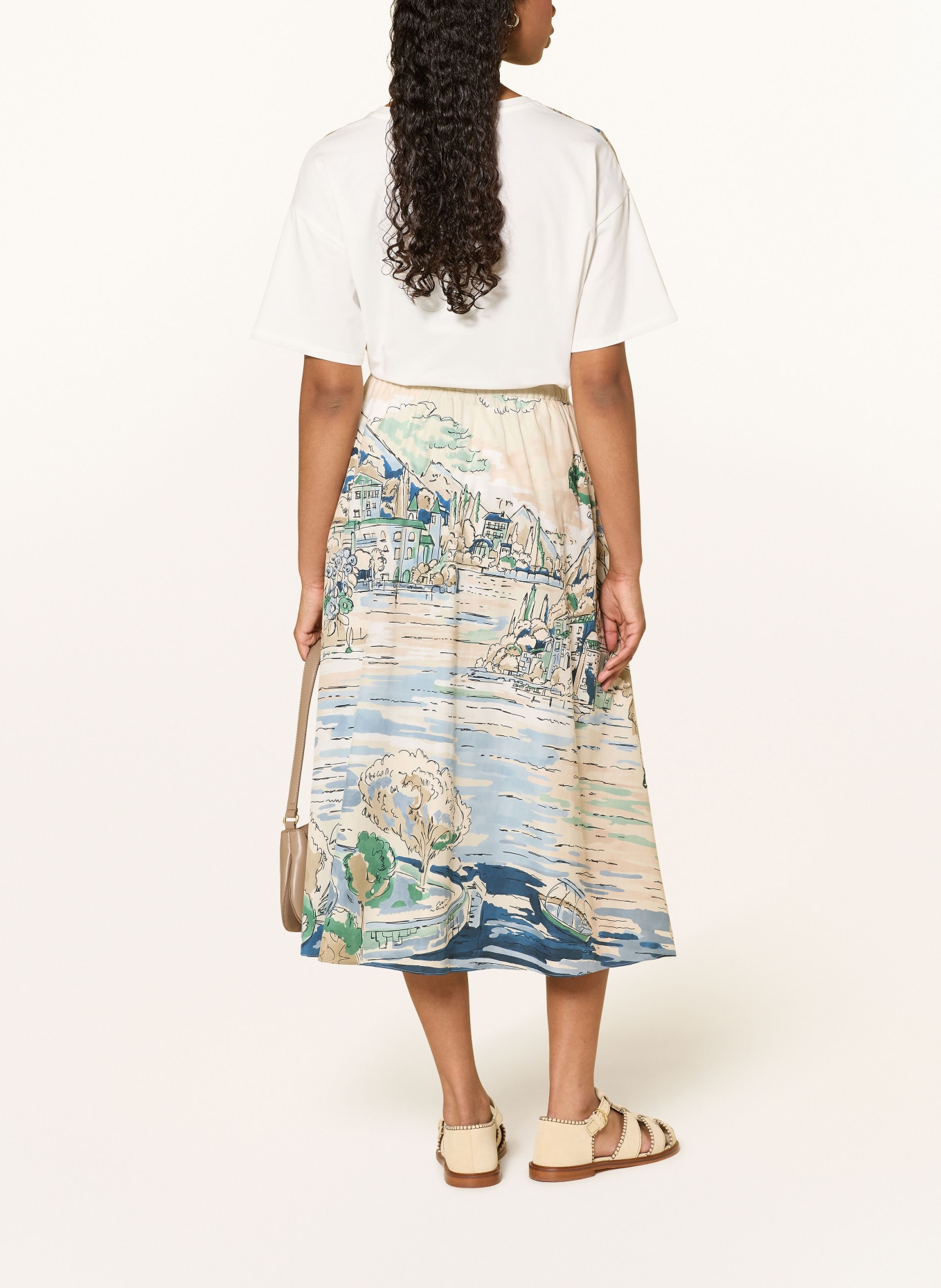 WEEKEND Max Mara Pleated Skirt ADEPTO: BLUE / BEIGE / GREEN