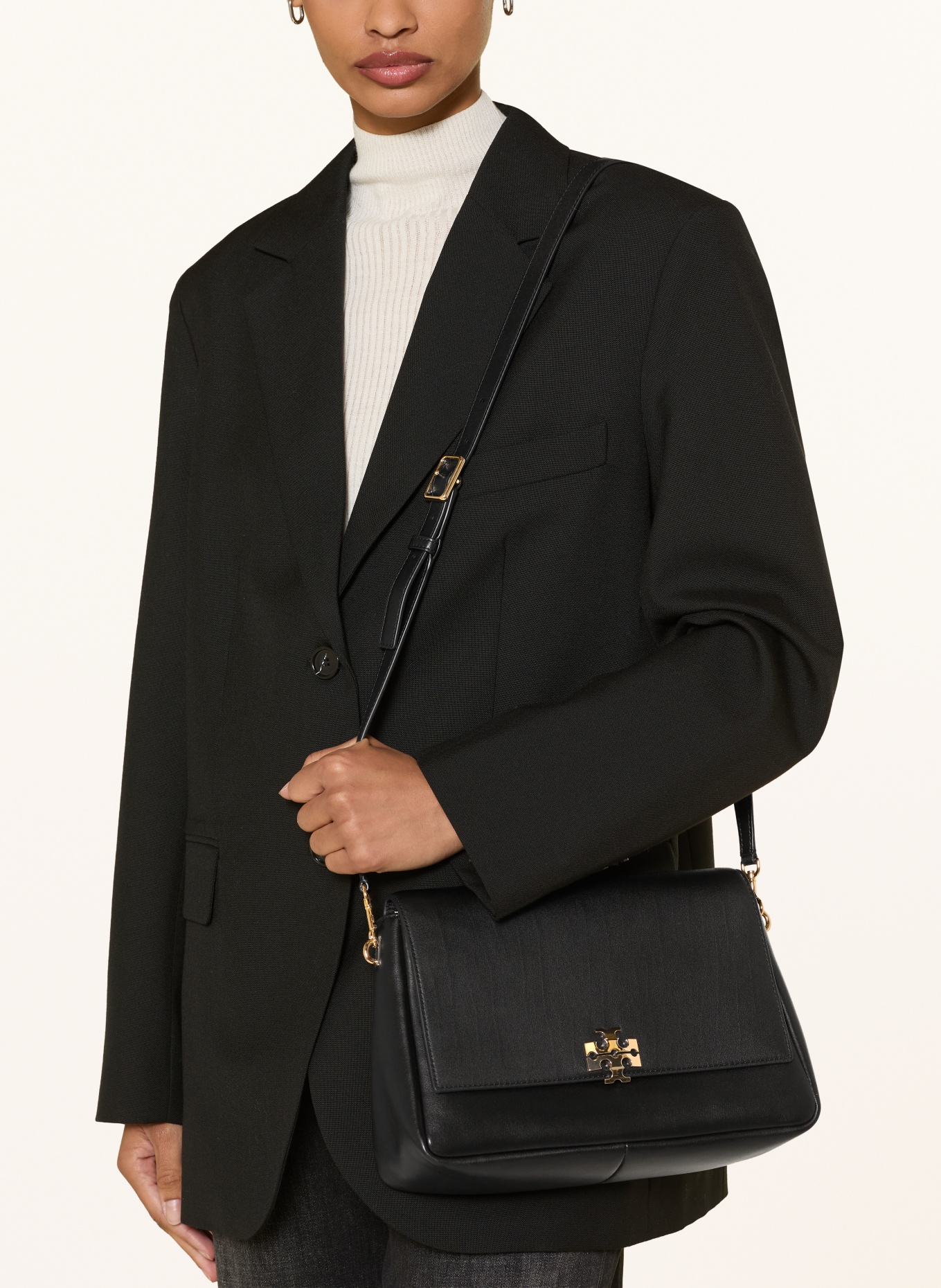 TORY BURCH Schultertasche CHARLIE: SCHWARZ