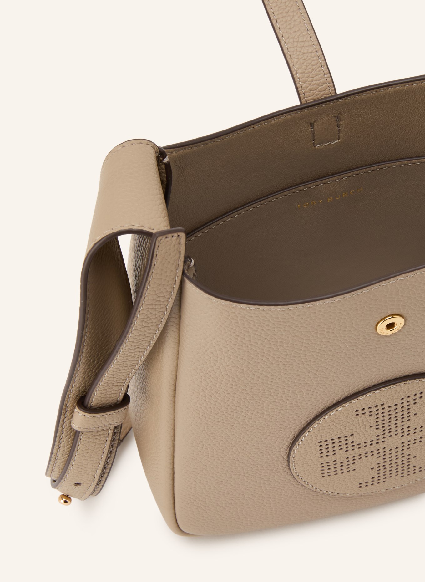 TORY BURCH Torba na ramię MILLER SWING: SZAROBRĄZOWY