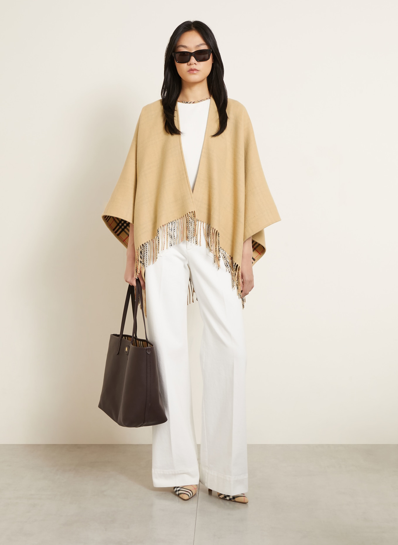 BURBERRY Reversible cape: BEIGE