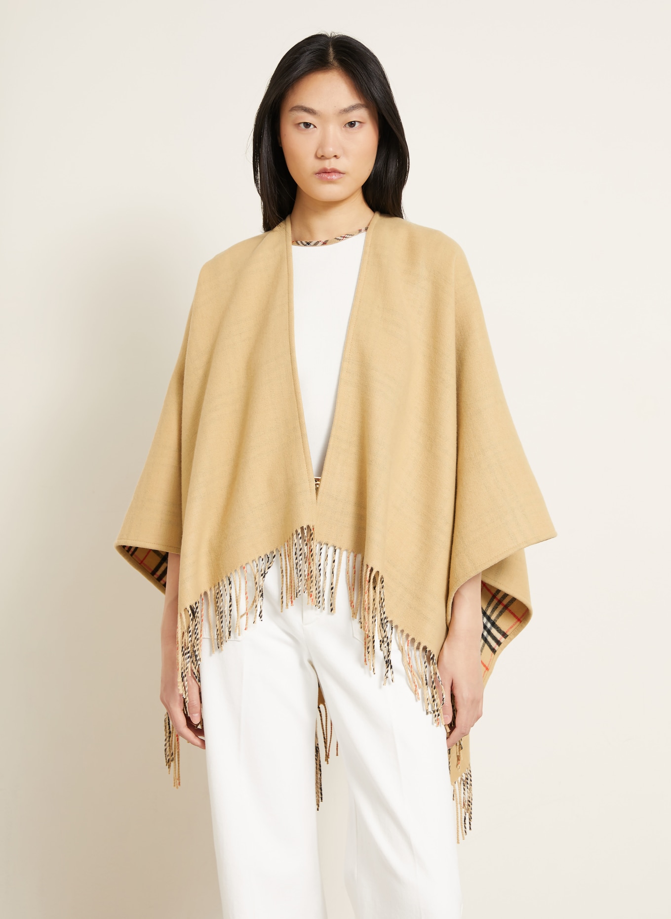 BURBERRY Reversible cape: BEIGE
