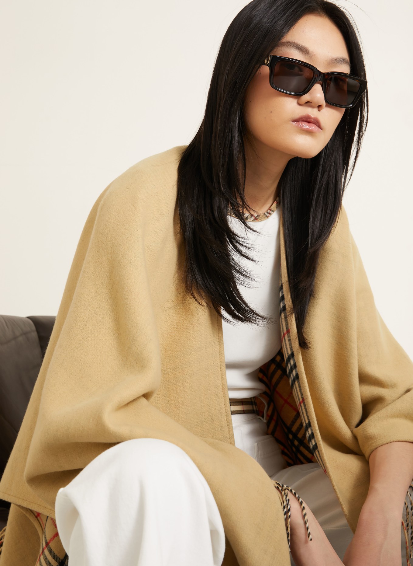 BURBERRY Reversible cape: BEIGE