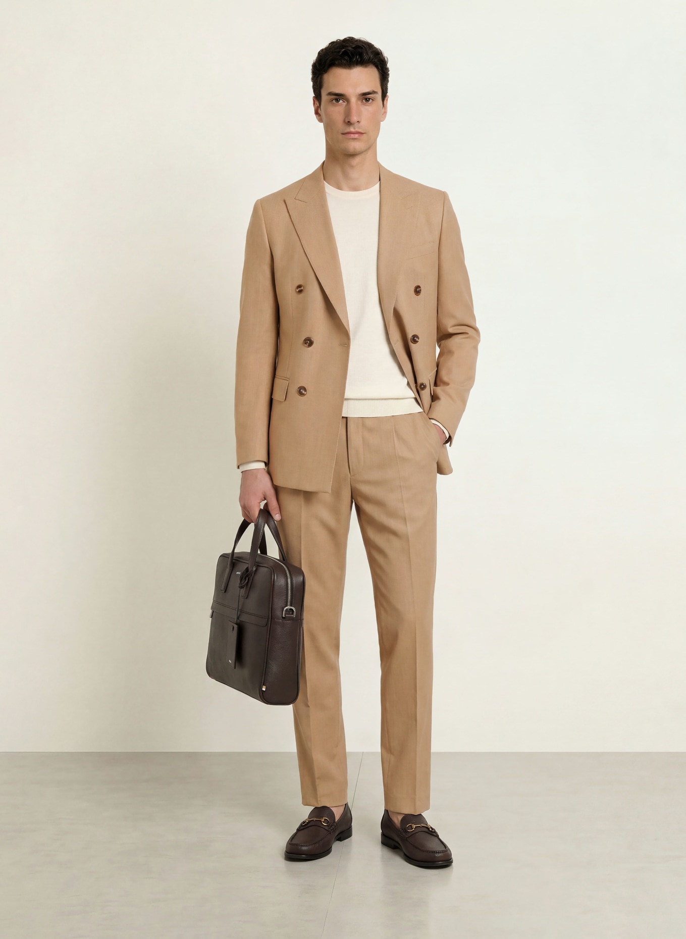 BOSS Jakkebukser PERINO Slim Fit: 260 MEDIUM BEIGE
