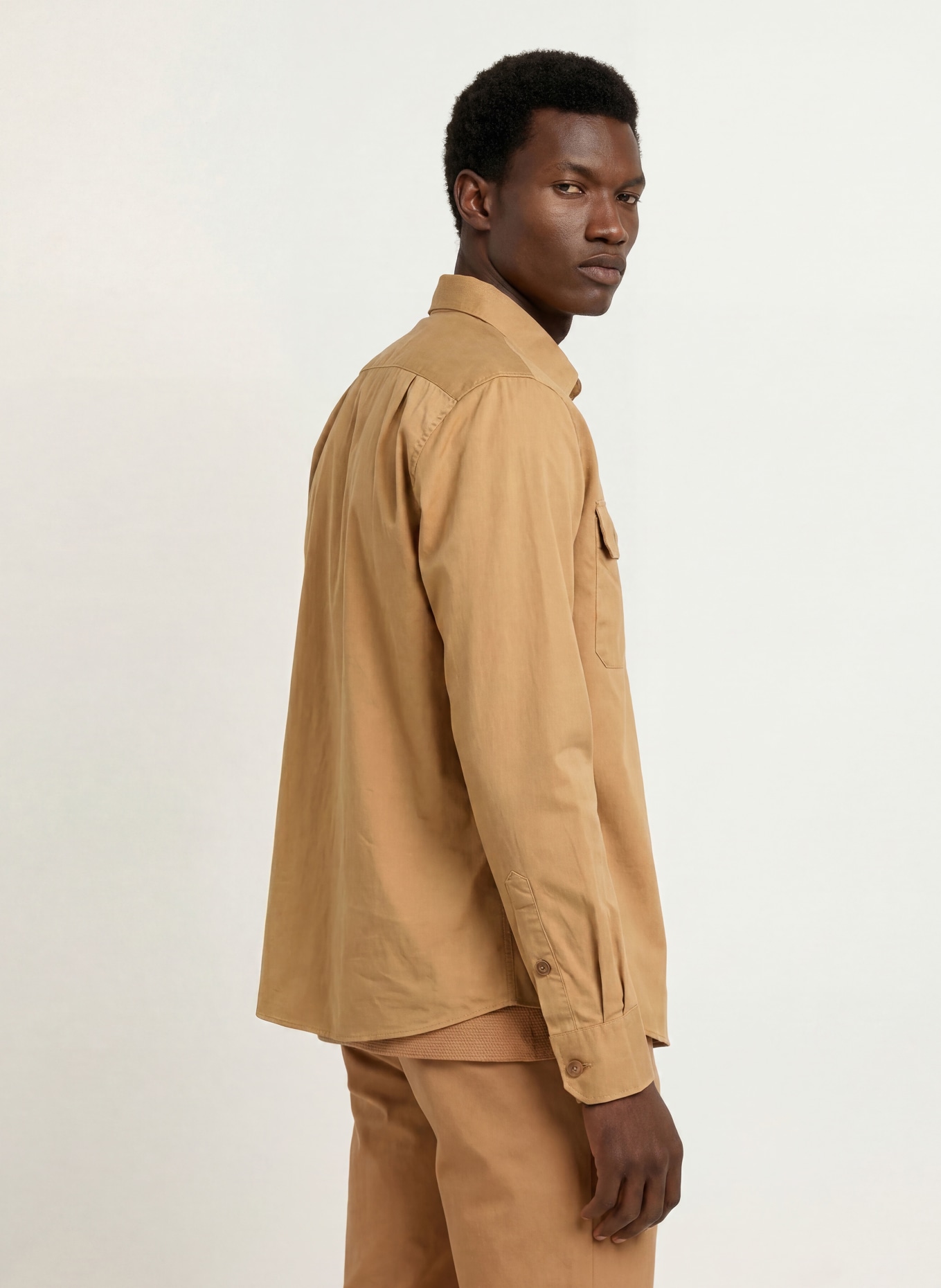 BOSS ROB Casual Fit Shirt: BEIGE