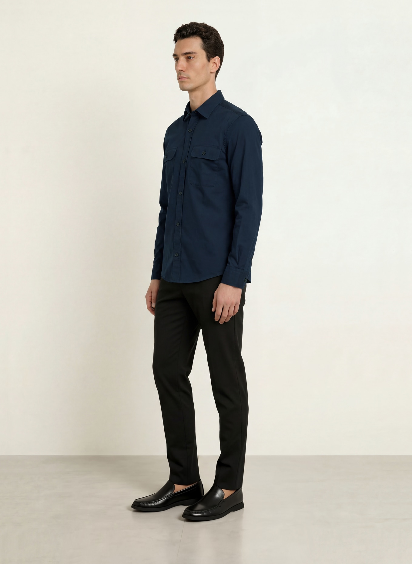 BOSS ROB Casual Fit Shirt: DARK BLUE