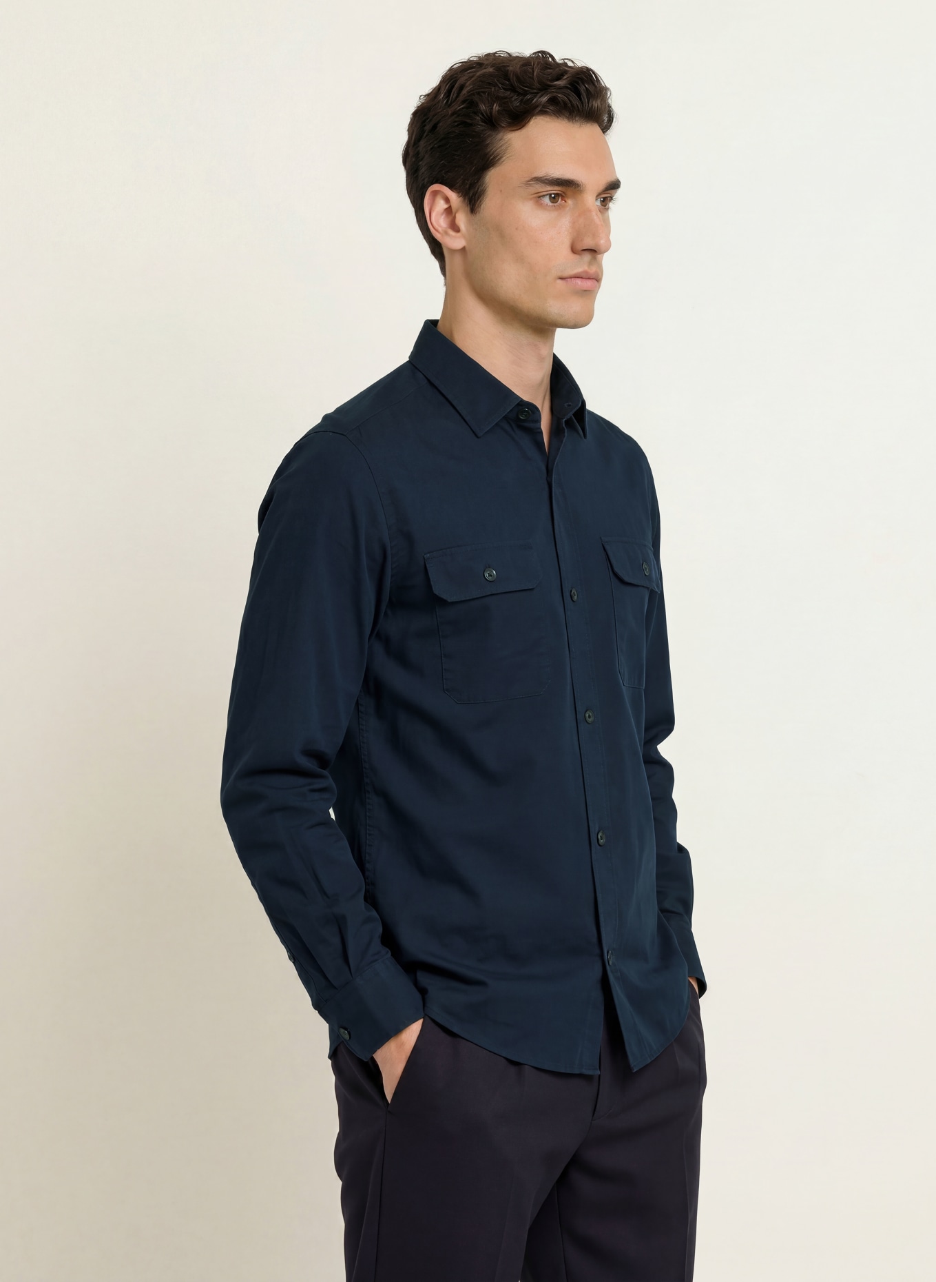 BOSS ROB Casual Fit Shirt: DARK BLUE