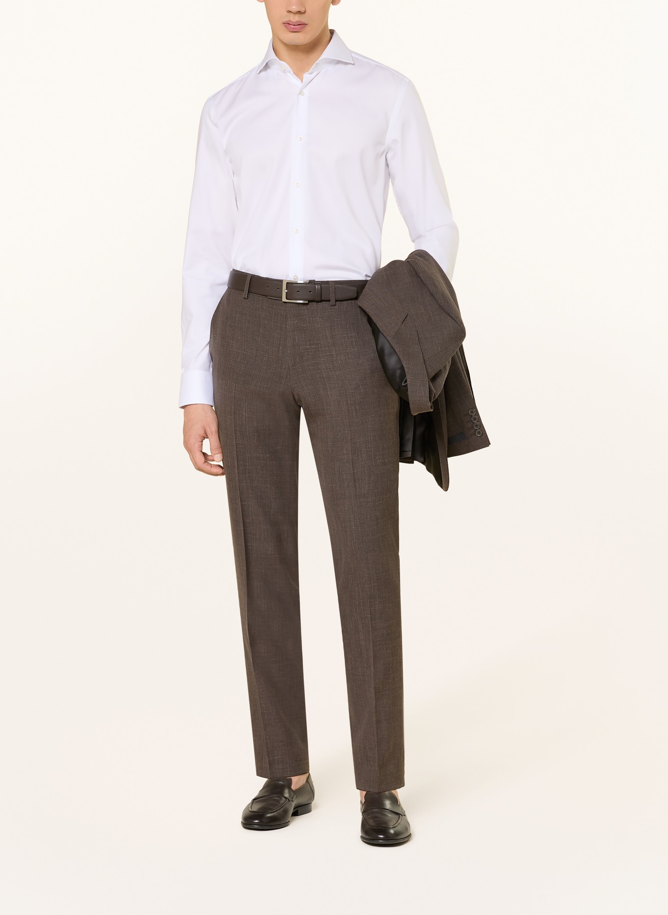 BOSS Oxfordhemd HANK Slim Fit: WEISS