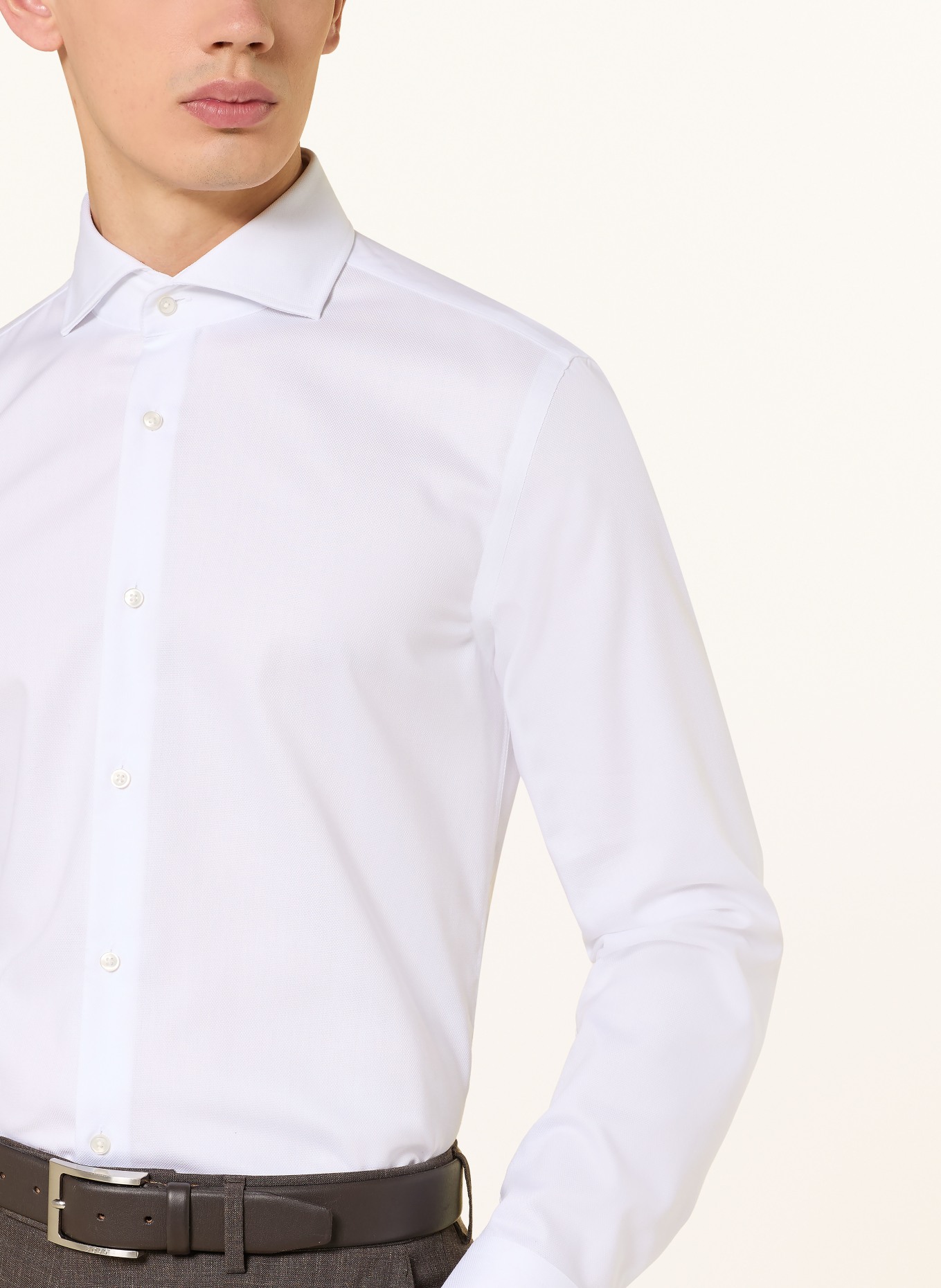 BOSS Oxfordhemd HANK Slim Fit: WEISS